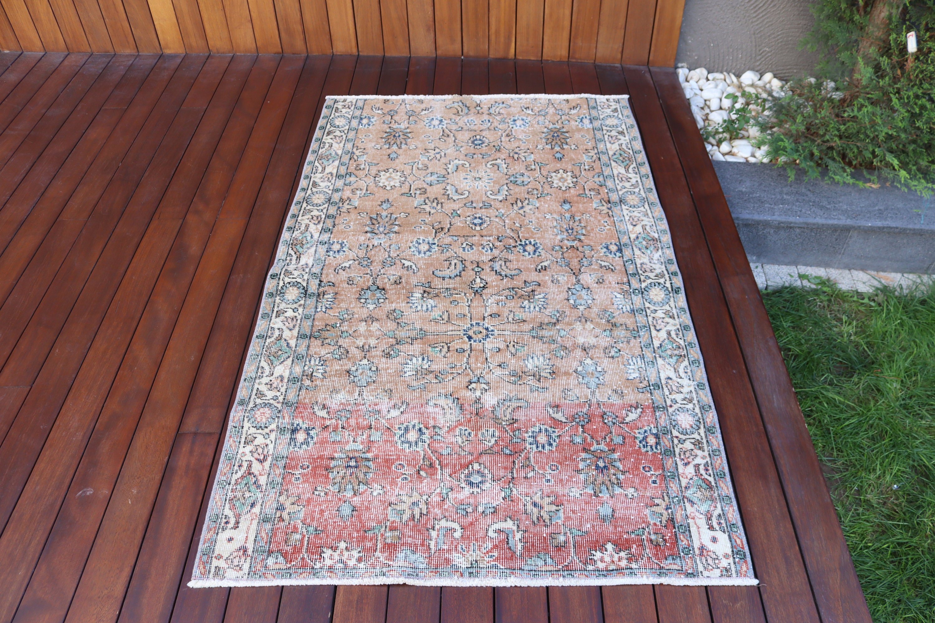 Yatak Odası Halıları, Boho Halıları, Kahverengi Düz Dokuma Halılar, Dekoratif Halılar, Aztek Halısı, 3,3x5,4 ft Aksan Halısı, Lüks Halılar, Vintage Halı, Türk Halısı