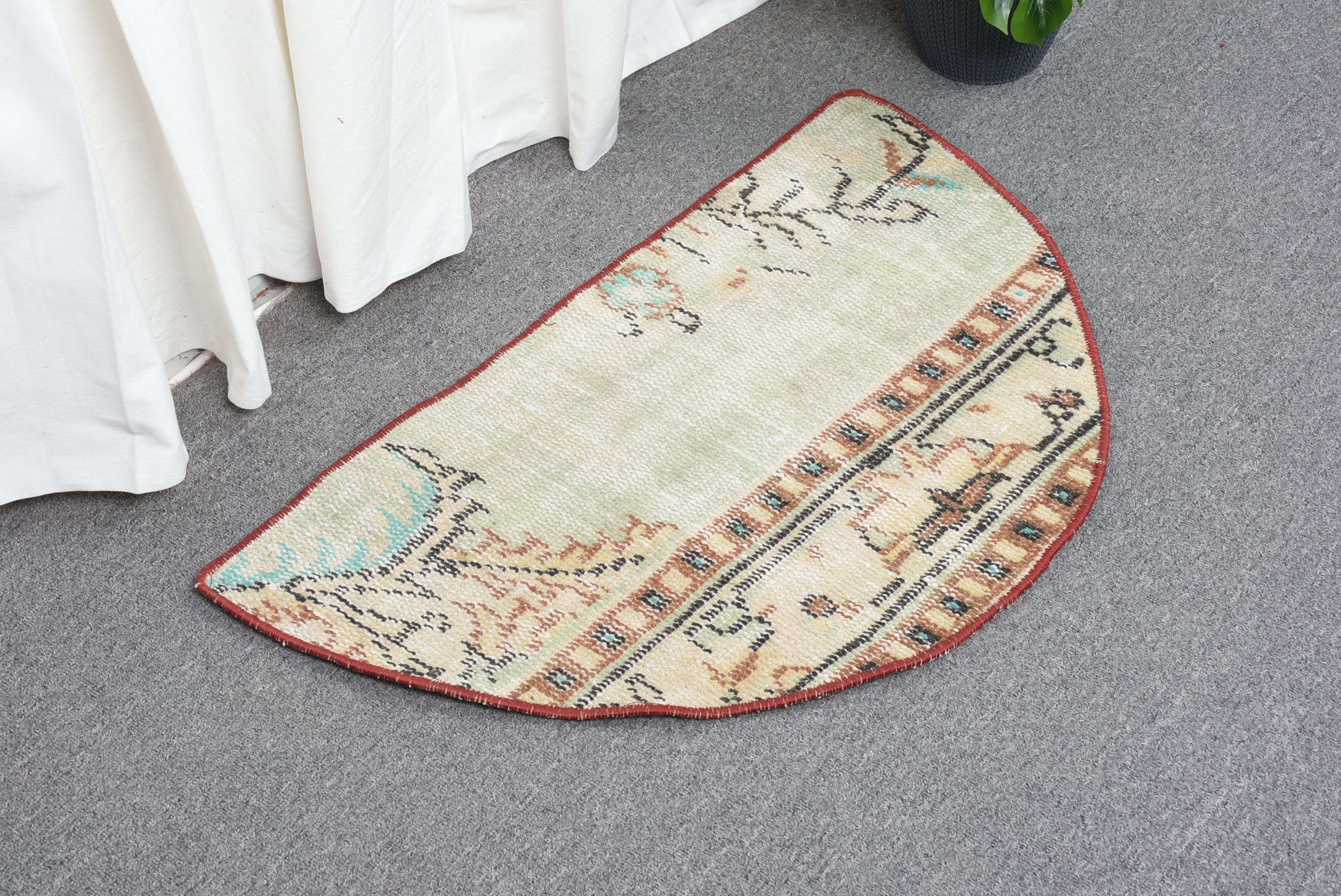 Rugs for Car Mat, Entry Rugs, Turkish Rug, 2.5x1.5 ft Small Rug, Anatolian Rug, Wool Rugs, Green Bedroom Rug, Kitchen Rug, Vintage Rug