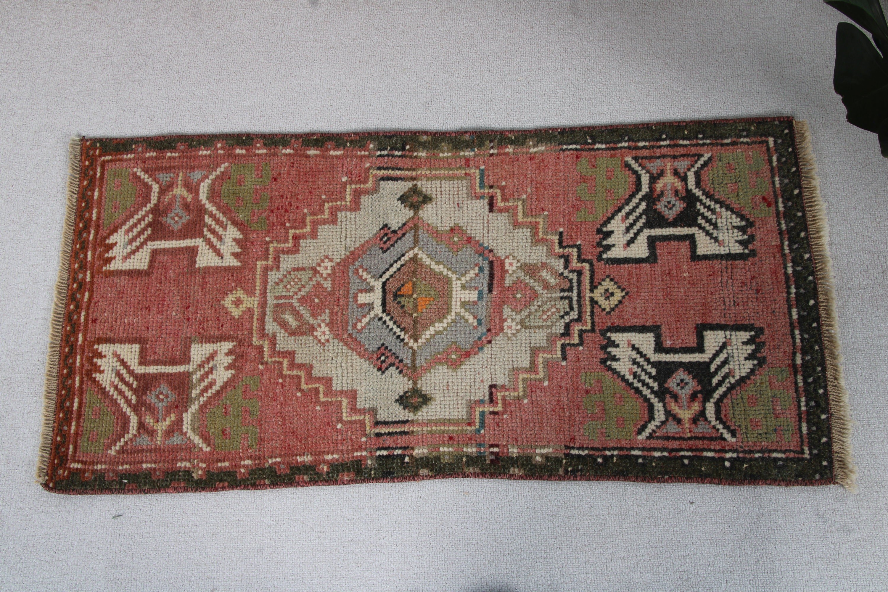 Mutfak Halısı, Geometrik Halı, Çocuk Halıları, Türk Halıları, 1,5x3,1 ft Küçük Halı, Banyo Paspası Boho Halıları, Vintage Halı, Pembe Modern Halı, Oushak Halı