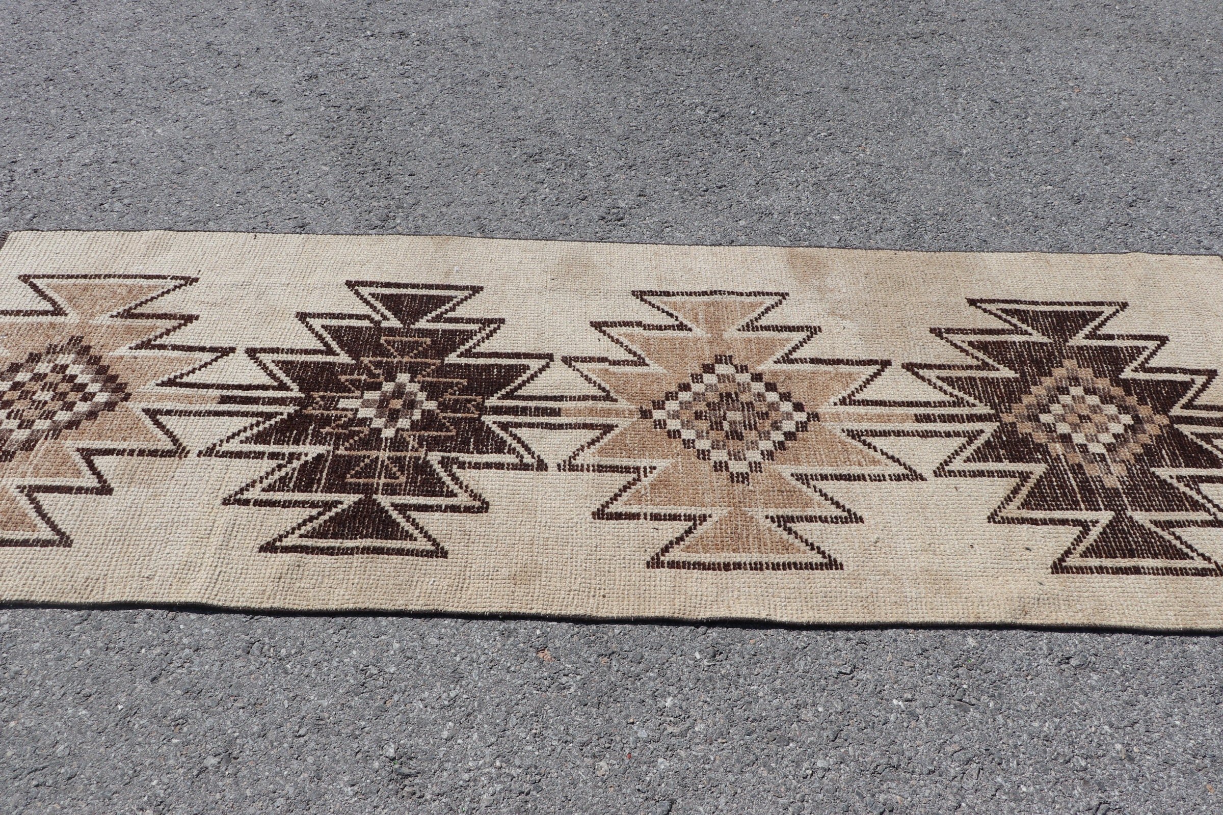 2.8x8 ft Runner Rug, Antique Rugs, Organic Rug, Beige Floor Rug, Stair Rug, Rugs for Hallway, Bedroom Rug, Vintage Rug, Turkish Rug