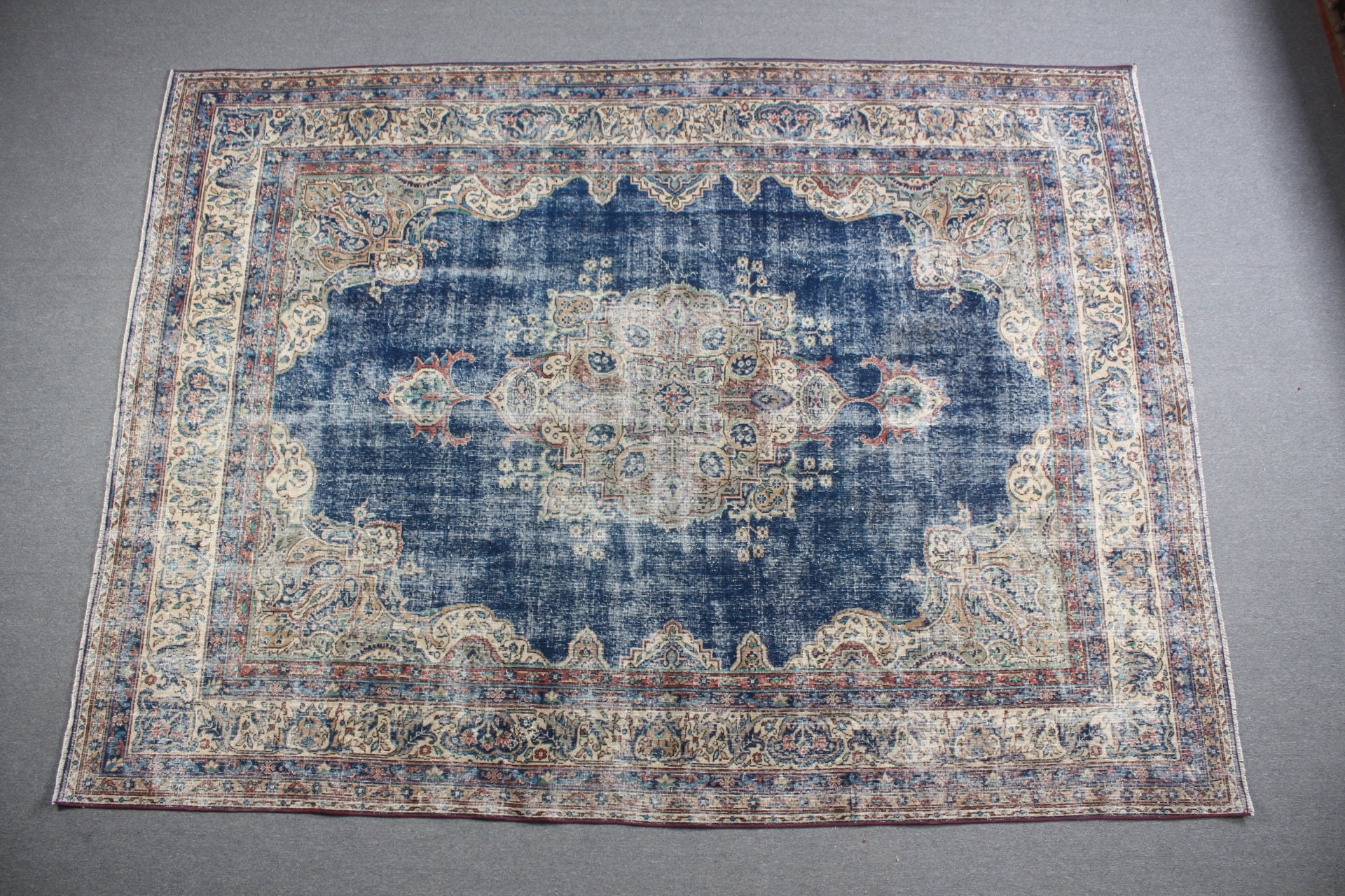 Türk Halısı, Havalı Halı, Vintage Halı, Fas Halısı, Yurt Halısı, 7.8x10.7 ft Büyük Boy Halılar, Yemek Odası Halıları, Mavi Fas Halıları, Salon Halısı