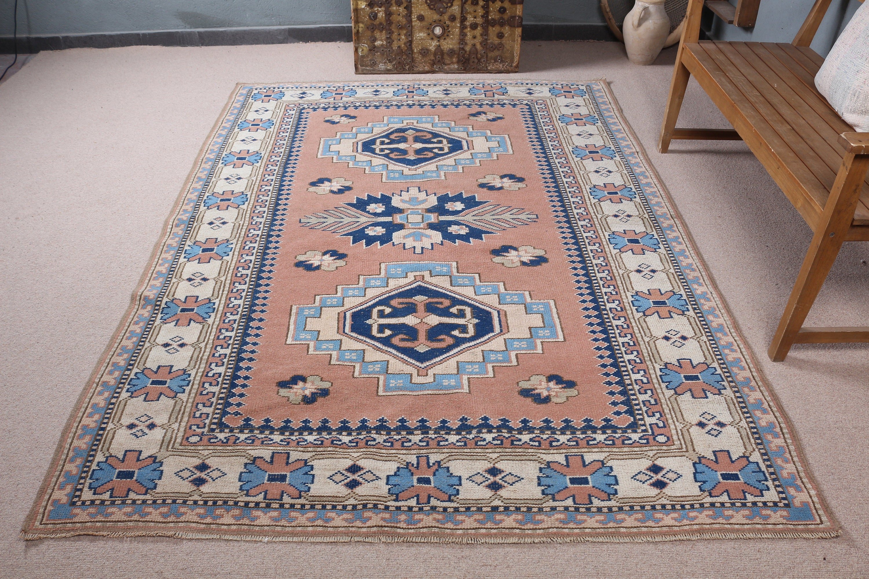 Yemek Odası Halısı, Dış Mekan Halısı, Antika Halılar, Oturma Odası Halısı, Vintage Halılar, Bej Oushak Halısı, 5.8x8 ft Büyük Halılar, Türk Halıları, Yatak Odası Halısı