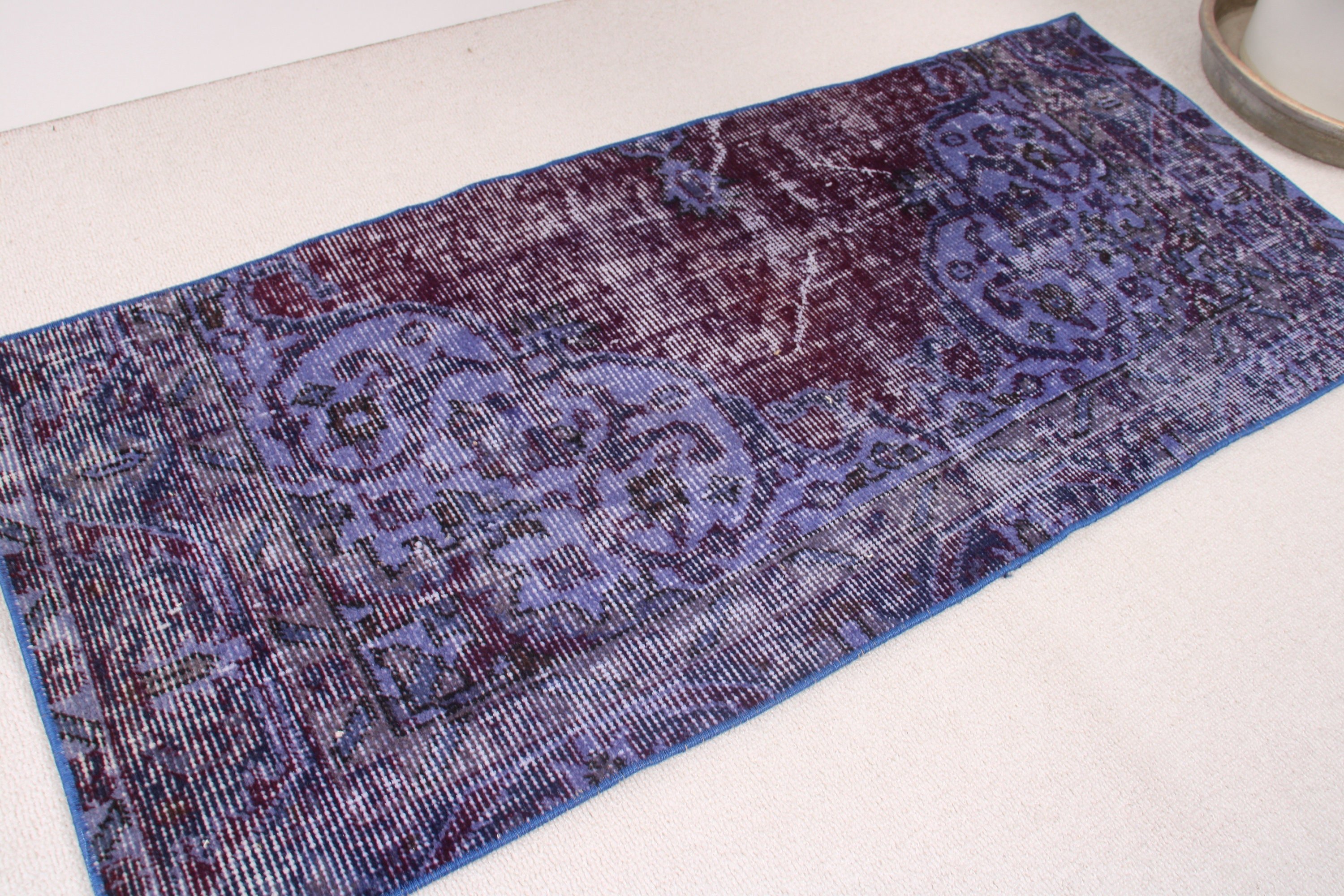 Small Area Rug, Purple Boho Rug, Rugs for Bedroom, Vintage Rugs, Bathroom Rug, Turkish Rug, Oriental Rugs, Floor Rug, 1.6x3.8 ft Small Rug