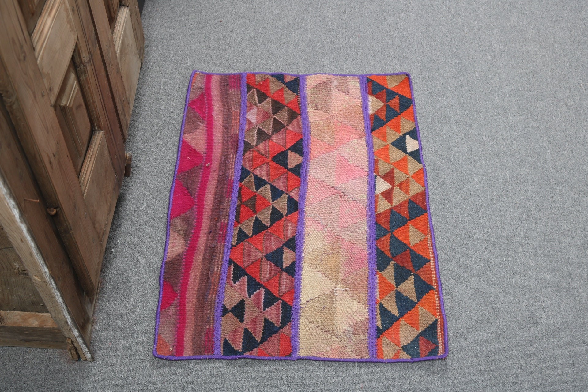 Vintage Halı, 1.8x2.5 ft Küçük Halı, Banyo Halıları, Türk Halısı, Mutfak Halısı, Yatak Odası Halıları, Çocuk Halısı, Pembe Boho Halıları, Küçük Vintage Halı