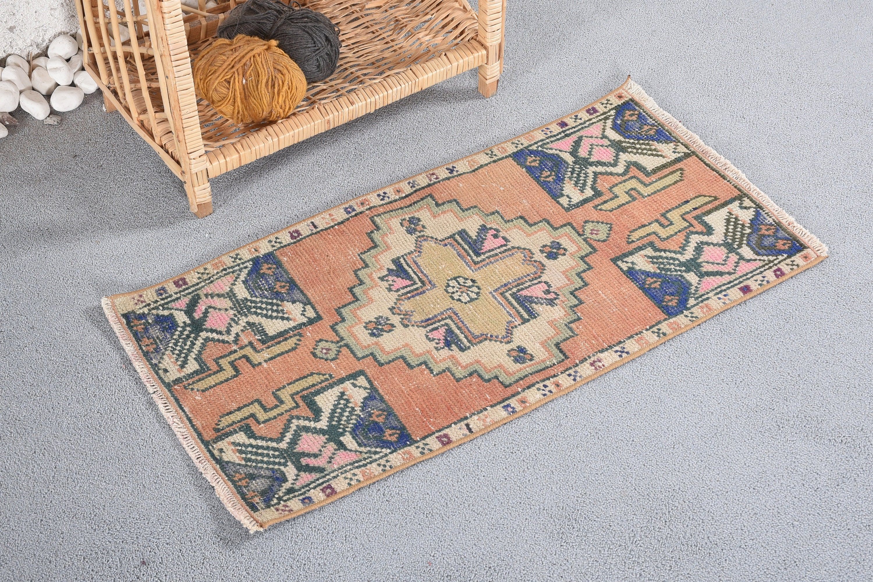 Nursery Rugs, Bedroom Rug, 1.4x2.7 ft Small Rug, Rugs for Bath, Home Decor Rugs, Turkish Rug, Wool Rug, Brown Antique Rug, Vintage Rugs