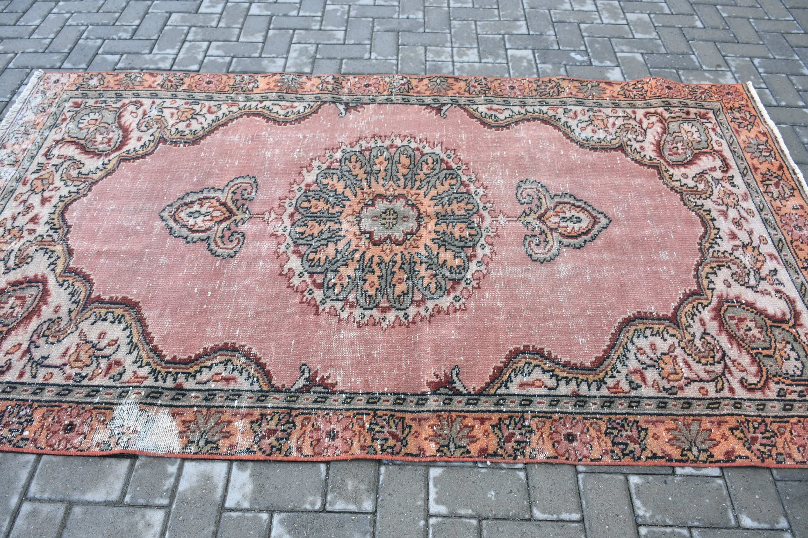 Vintage Rug, Muted Rugs, Turkish Rug, 4.6x8.1 ft Area Rug, Rugs for Area, Brown Moroccan Rug, Moroccan Rugs, Dining Room Rugs, Floor Rug