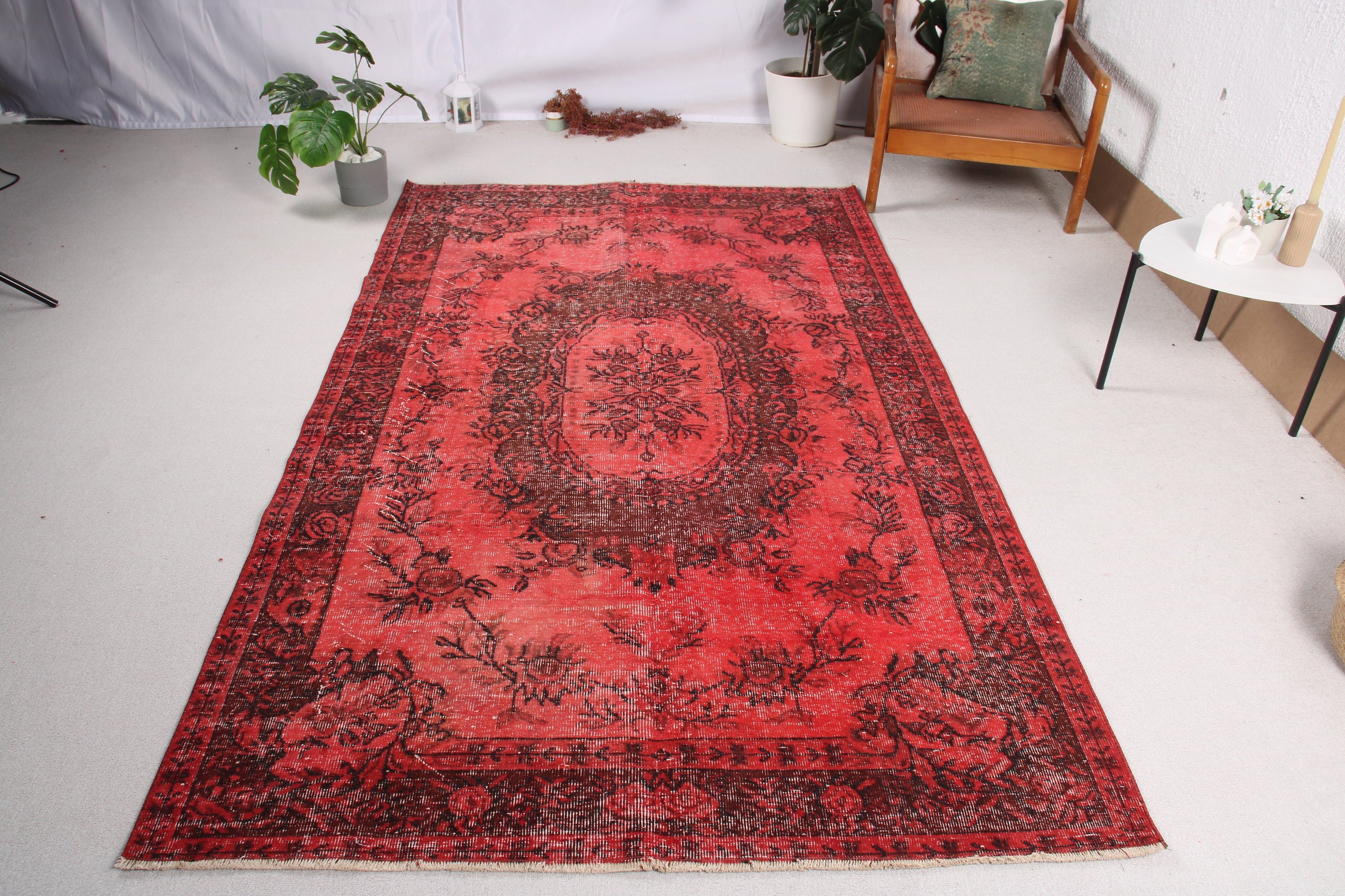 Floor Rugs, Modern Rugs, Red Oriental Rugs, Statement Rugs, Vintage Rug, Vintage Area Rug, 4.8x8.3 ft Area Rug, Ethnic Rugs, Turkish Rugs