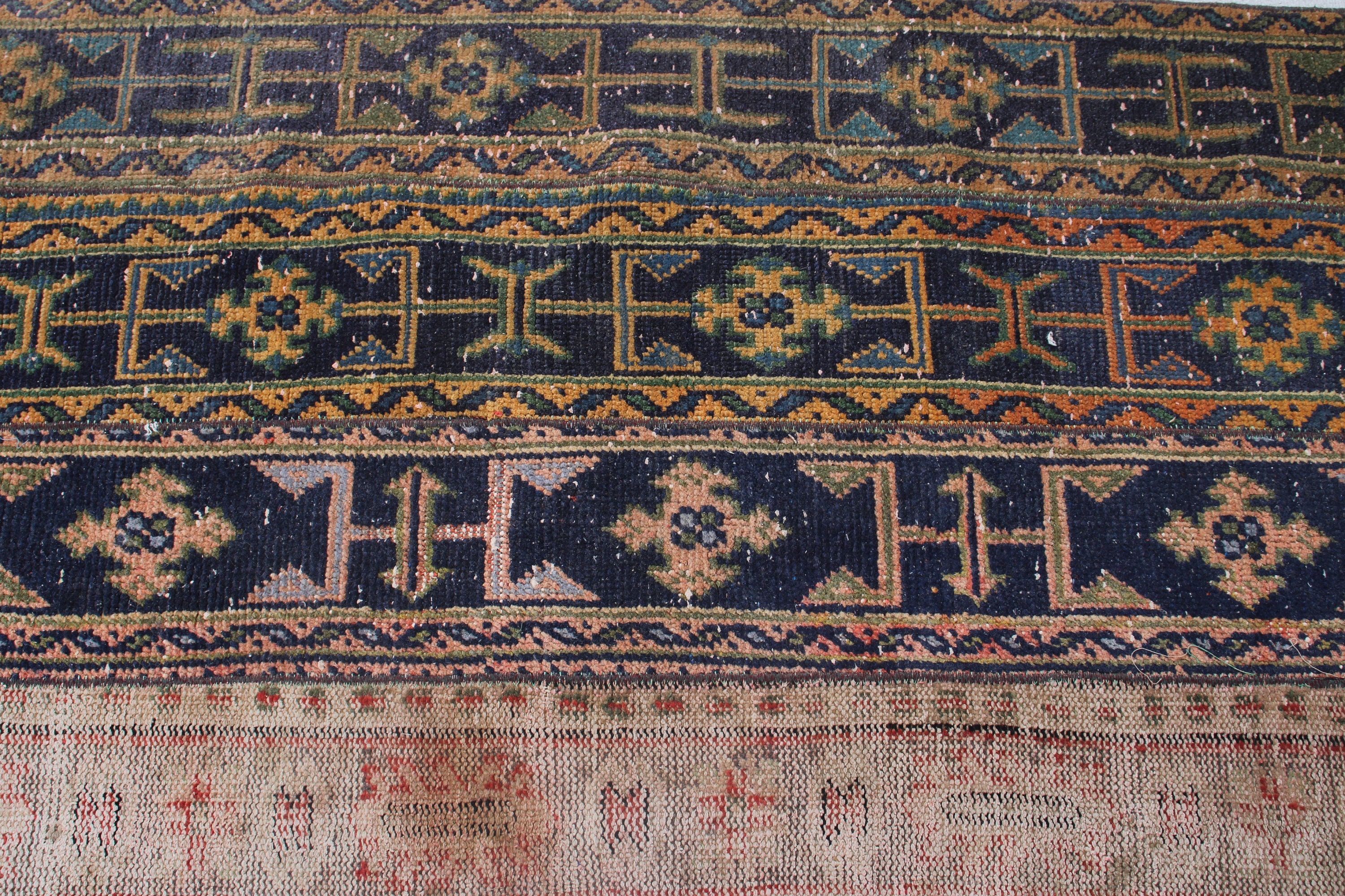 Outdoor Rug, Turkish Rug, Vintage Rugs, Boho Rug, Luxury Rug, Blue Flatweave Rug, 2.9x9 ft Runner Rugs, Kitchen Rugs, Long Runner Rugs