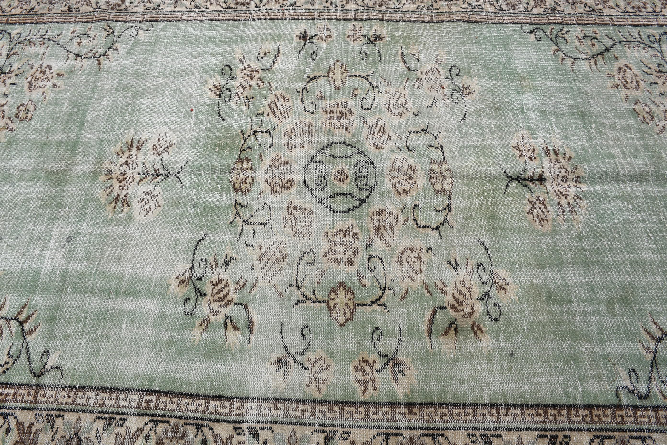 Yemek Odası Halısı, Türk Halısı, 5.8x9.3 ft Büyük Halı, Yatak Odası Halısı, Eski Halı, Anadolu Halısı, Ev Dekorasyonu Halısı, Yeşil Anadolu Halısı, Vintage Halılar