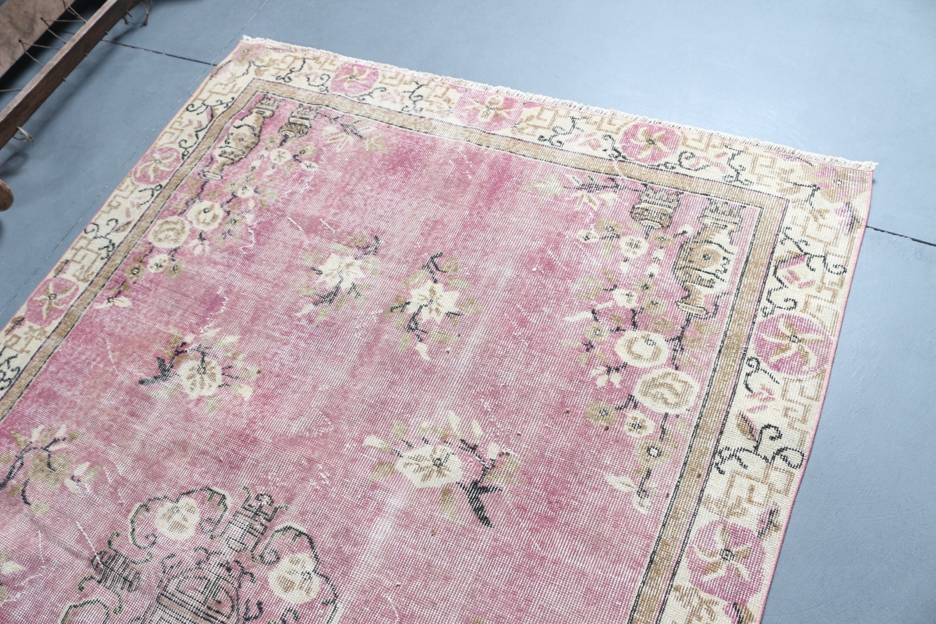 Salon Rug, Rugs for Dining Room, Pink Moroccan Rug, Boho Rugs, Antique Rugs, Vintage Rug, Turkish Rug, 5.3x8.6 ft Large Rug, Bedroom Rugs