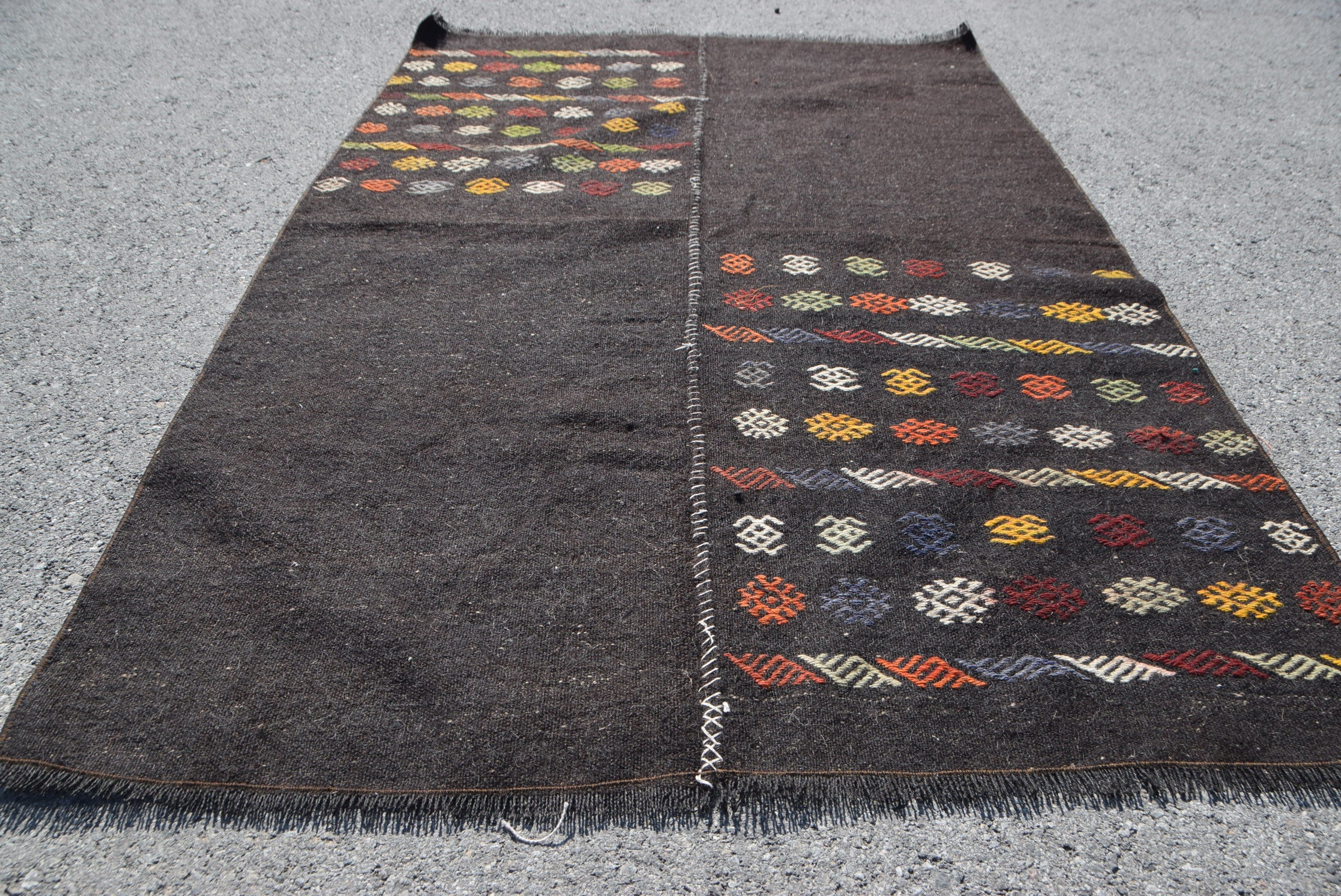 Yatak Odası Halısı, Oryantal Halı, Vintage Halılar, Kilim, Yurt Halısı, Antika Halı, Türk Halıları, Siyah Oushak Halısı, 4x6,1 ft Alan Halıları, Mutfak Halısı