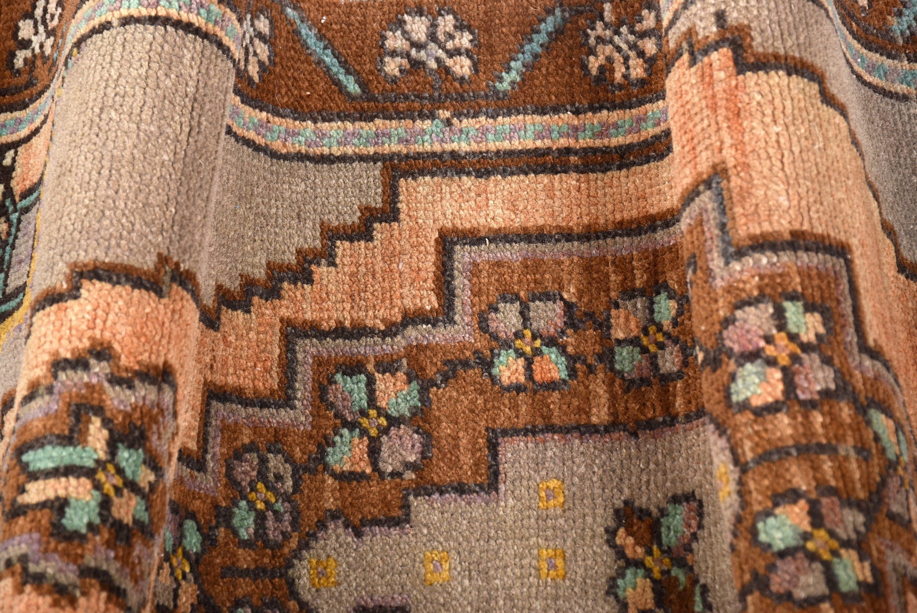 1.7x4 ft Küçük Halı, Vintage Halı, Mutfak Halıları, Türk Halısı, Kahverengi Açıklama Halısı, Yatak Odası Halısı, Giriş Halıları, Boho Halısı, Küçük Alan Halıları