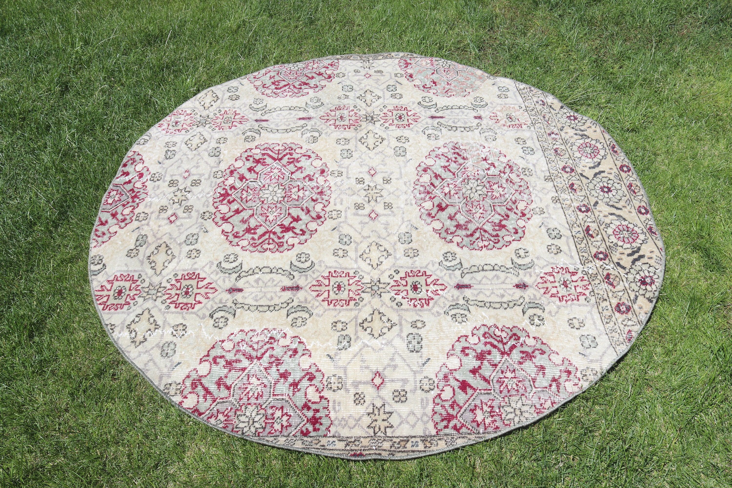 Düz Dokuma Halı, Bej Lüks Halı, Boho Bölge Halısı, Yer Halıları, Vintage Halı, 5.3x5.4 ft Alan Halısı, Yemek Odası Halısı, Türk Halıları, Anadolu Halısı