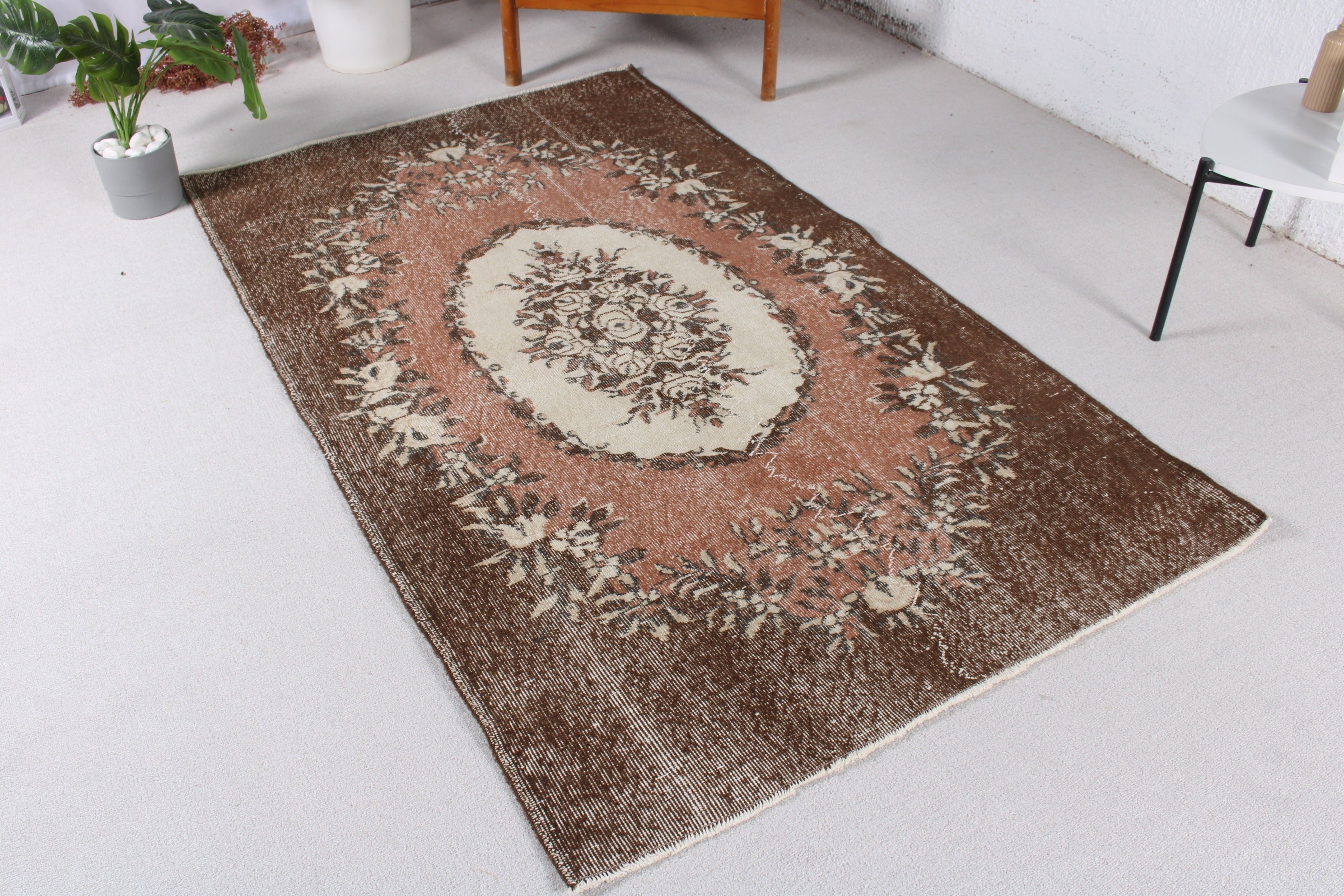 Outdoor Rugs, Bronze Bedroom Rug, 3.8x6.4 ft Area Rug, Wool Rug, Vintage Rug, Kitchen Rug, Turkish Rug, Rugs for Area