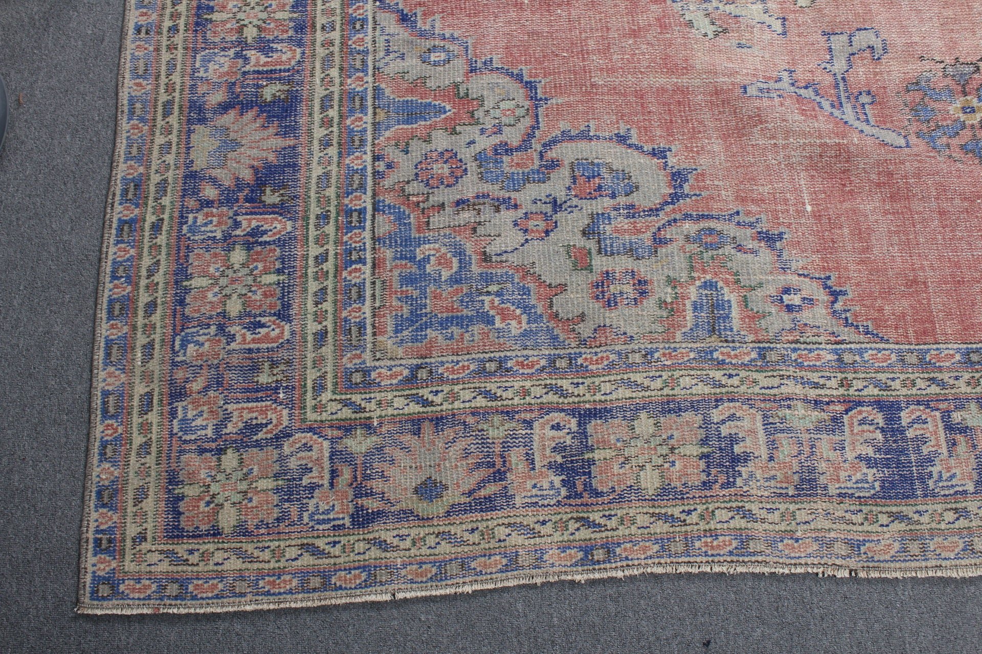 Vintage Halılar, Oushak Halı, Salon Halısı, Kırmızı Fas Halısı, Salon Halıları, 7.8x10.5 ft Büyük Boy Halı, Türk Halısı, Yatak Odası Halıları, Salon Halıları