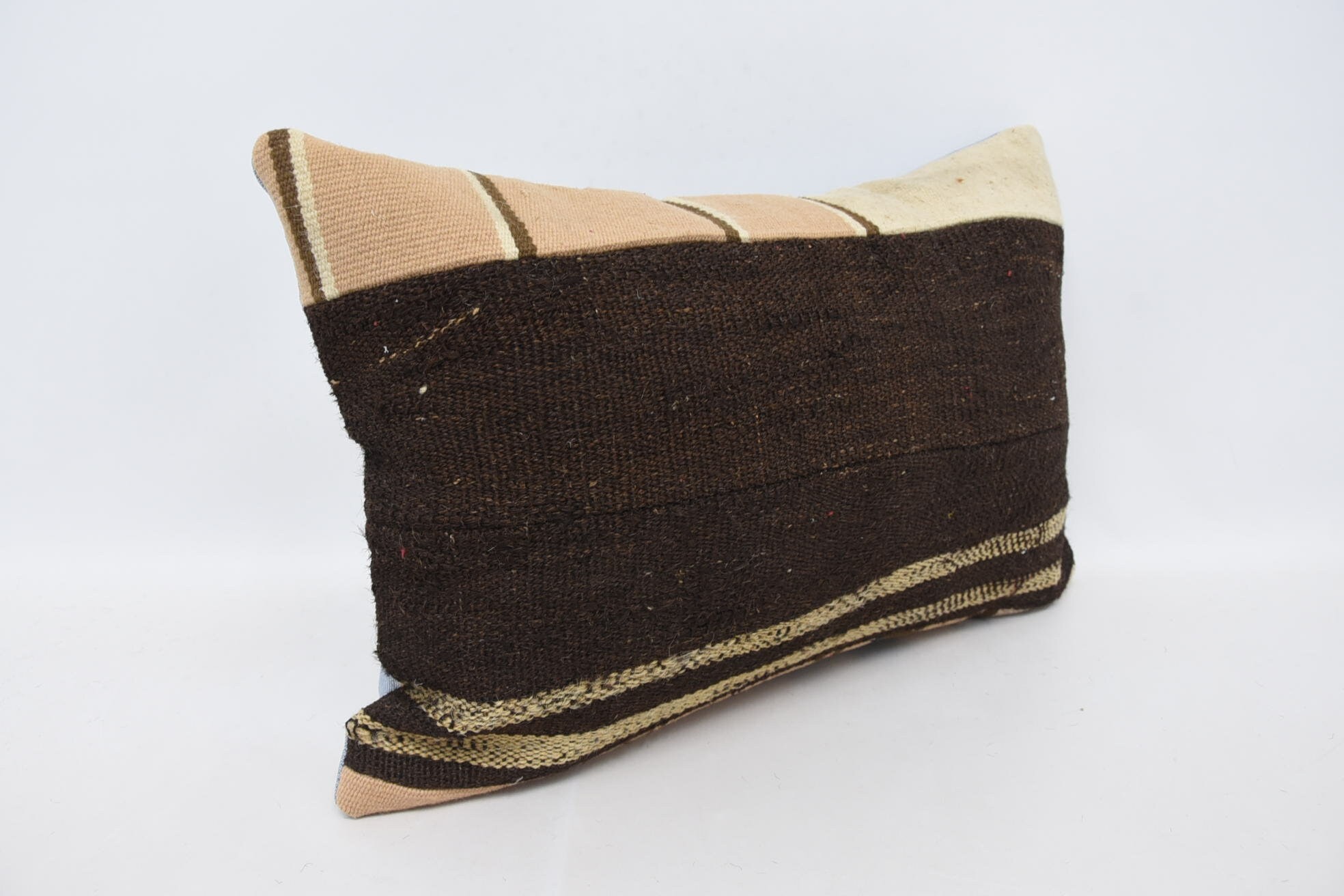 Antique Pillows, Gift Pillow, Custom Pillow, Couch Pillow Case, Kilim Pillow, 16"x24" Brown Pillow Sham, Retro Cushion Cover