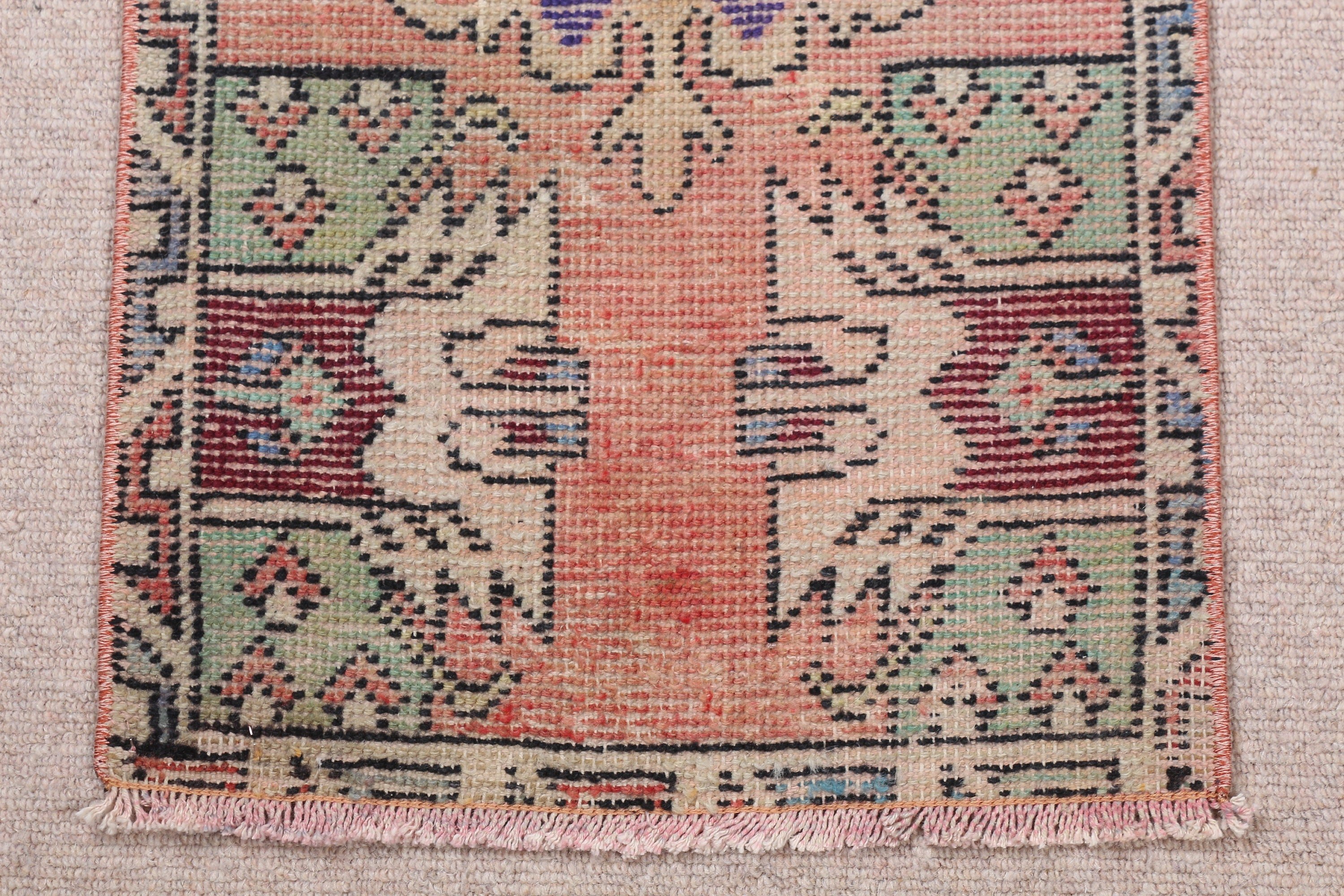 Cool Rugs, Pink Oriental Rugs, 1.4x2.7 ft Small Rug, Entry Rug, Vintage Rug, Bath Rugs, Art Rug, Moroccan Rug, Turkish Rug, Rugs for Entry