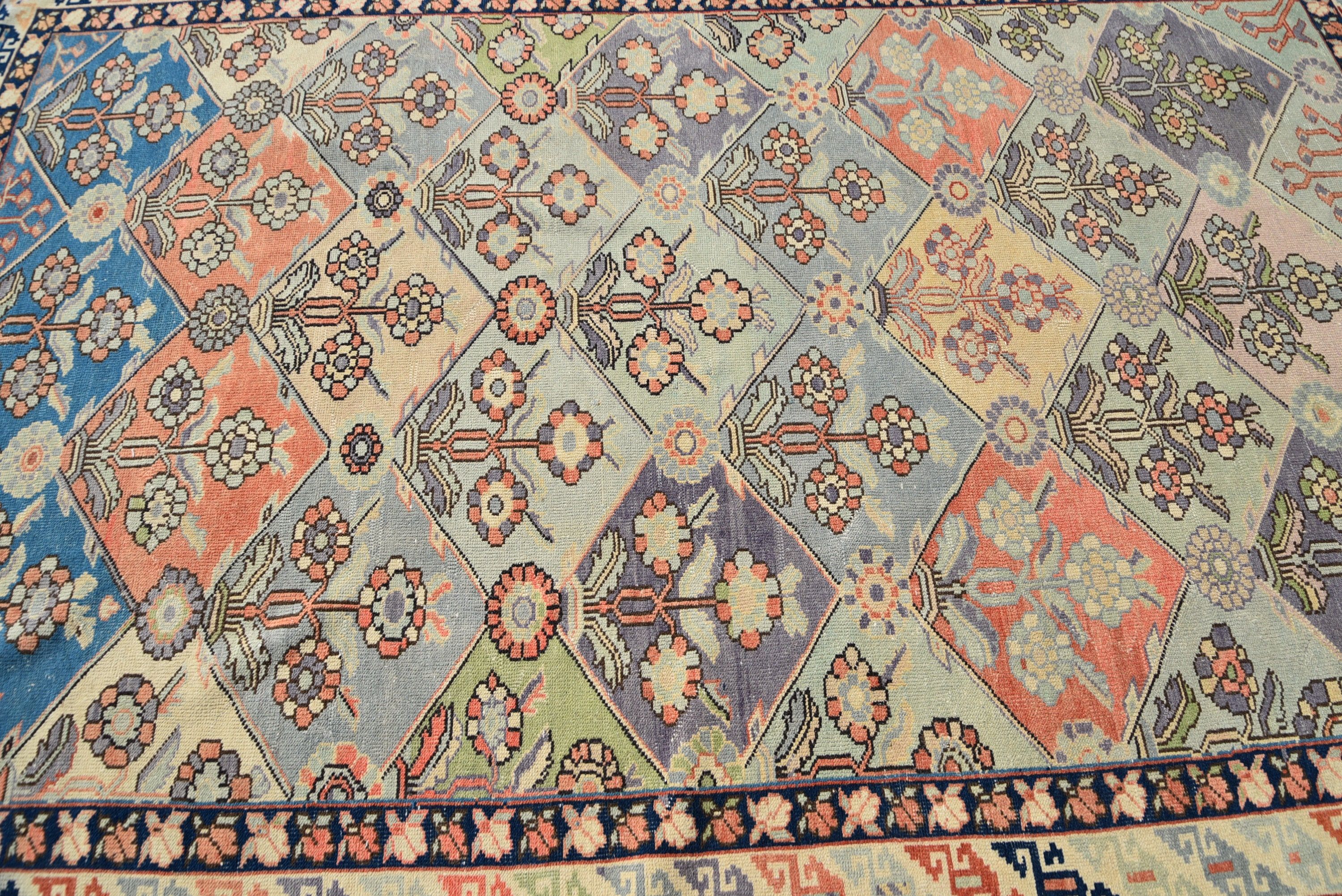 Vintage Halılar, Oturma Odası Halıları, Oryantal Halılar, Türk Halısı, 6,4x9,6 ft Büyük Halılar, Oushak Halısı, Salon Halısı, Oturma Odası Halısı, Parlak Halı