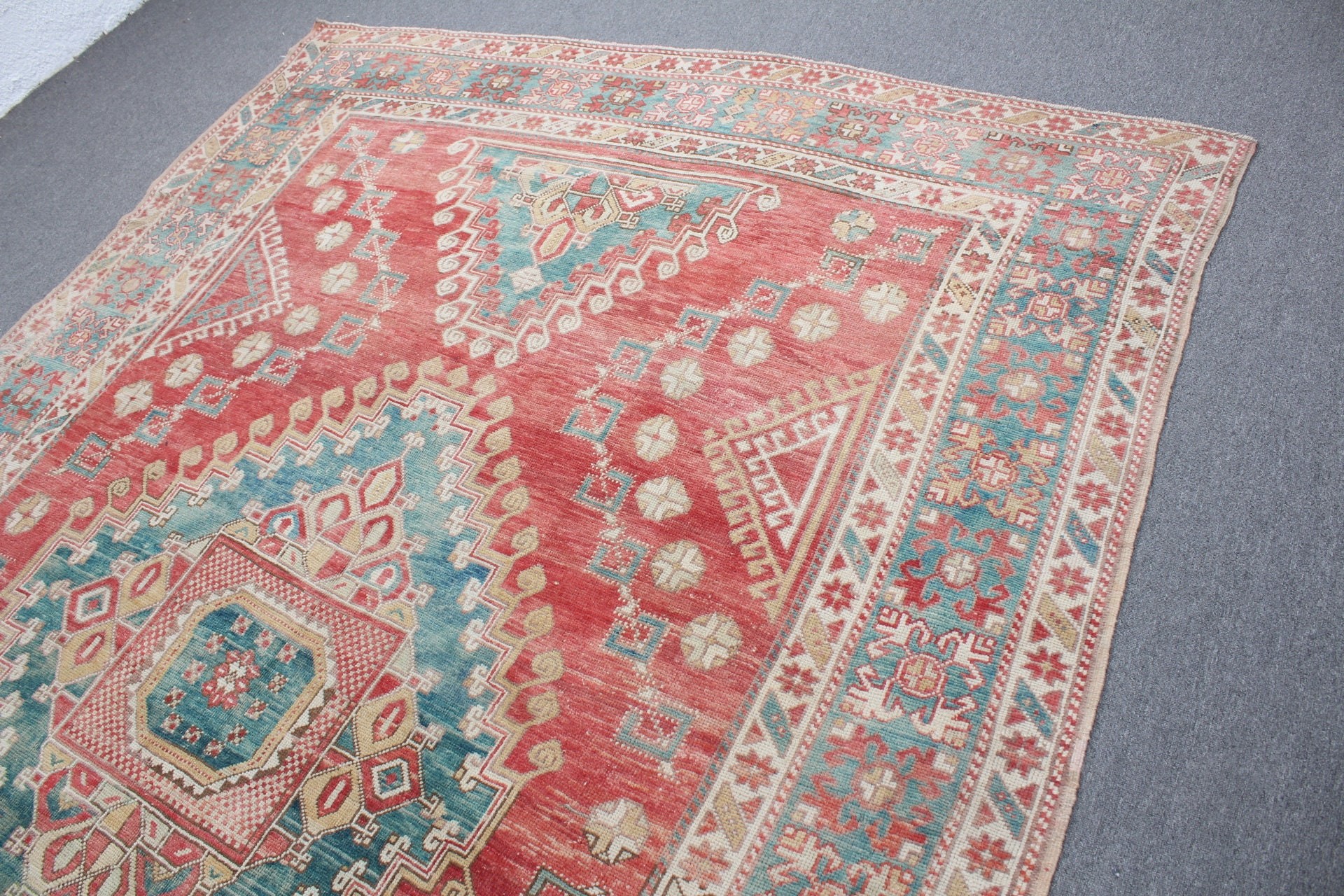 Salon Halısı, Yün Halıları, Ofis Halısı, Yatak Odası Halıları, Türk Halıları, Vintage Halılar, 6.8x9.6 ft Büyük Halı, Yemek Odası Halıları, Kırmızı Ev Dekor Halısı