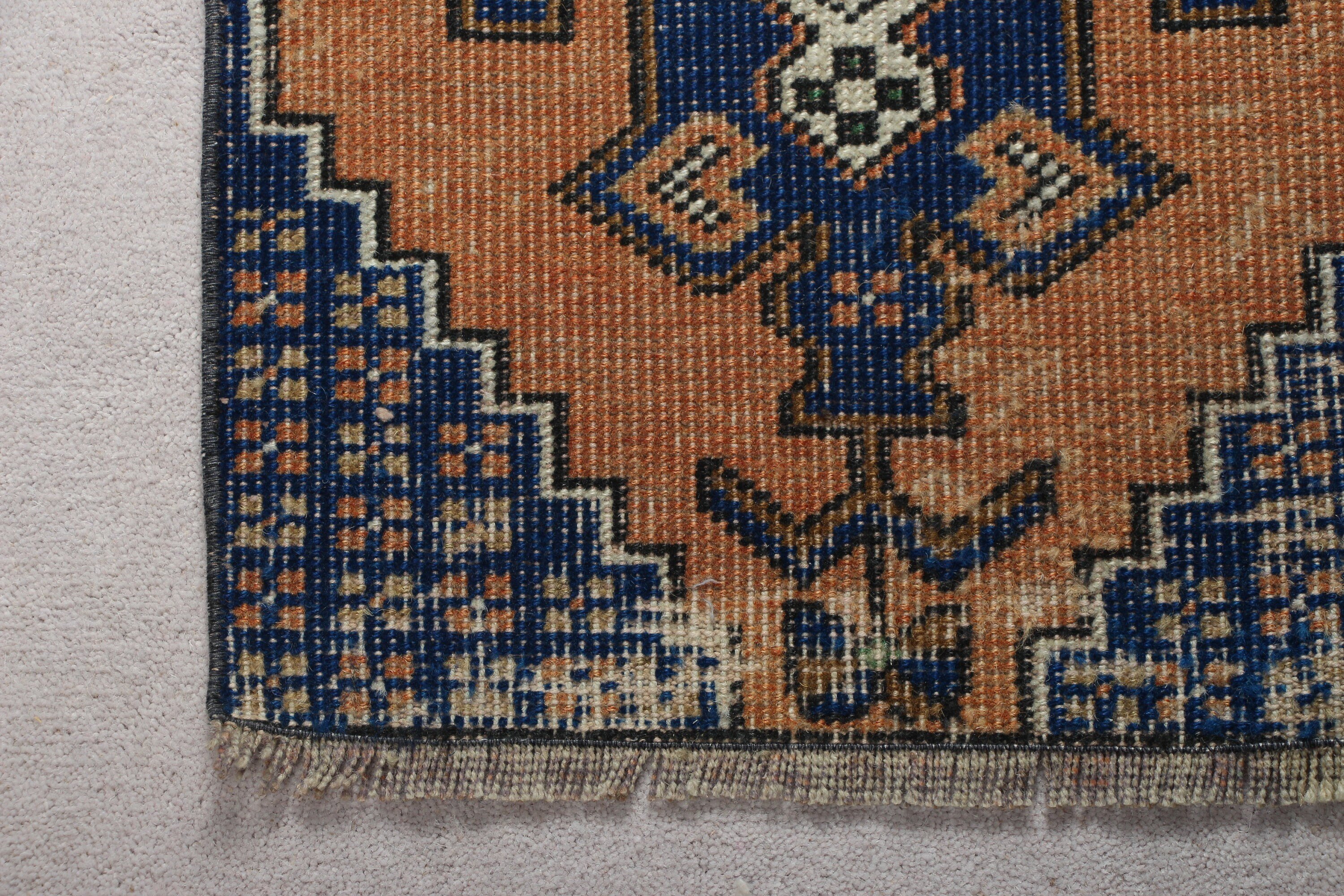 Boho Rug, Wall Hanging Rugs, 1.3x3 ft Small Rug, Blue Wool Rug, Bedroom Rug, Turkish Rug, Rugs for Door Mat, Vintage Rugs
