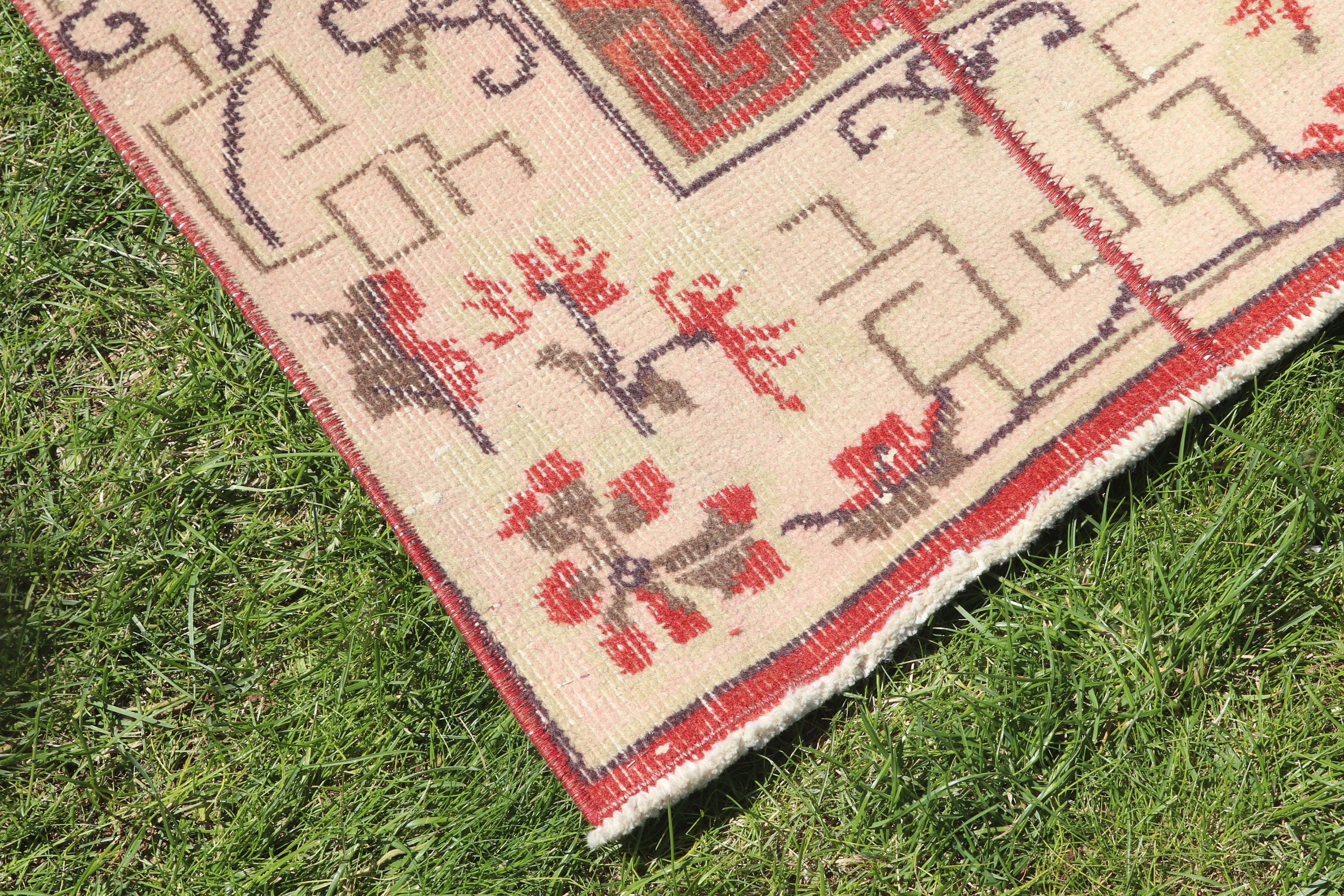 Vintage Rug, Beige Luxury Rug, Statement Rugs, Bath Rug, 2x4.7 ft Small Rug, Rugs for Bedroom, Cool Rugs, Wall Hanging Rug, Turkish Rug