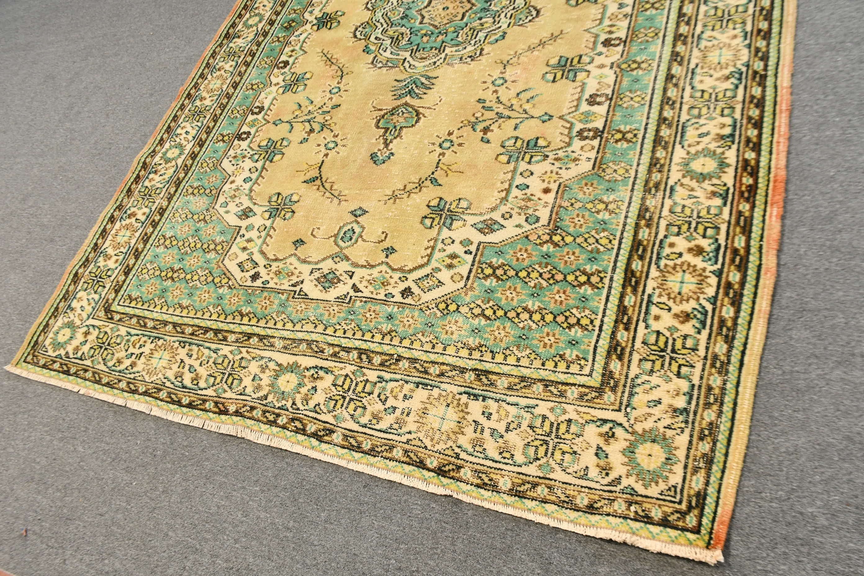 6.5x9.3 ft Büyük Halı, Sanat Halısı, Oturma Odası Halısı, Türk Halısı, Vintage Halı, Ev Dekorasyonu Halısı, Yeşil Oushak Halısı, Anadolu Halısı, Yemek Odası Halısı