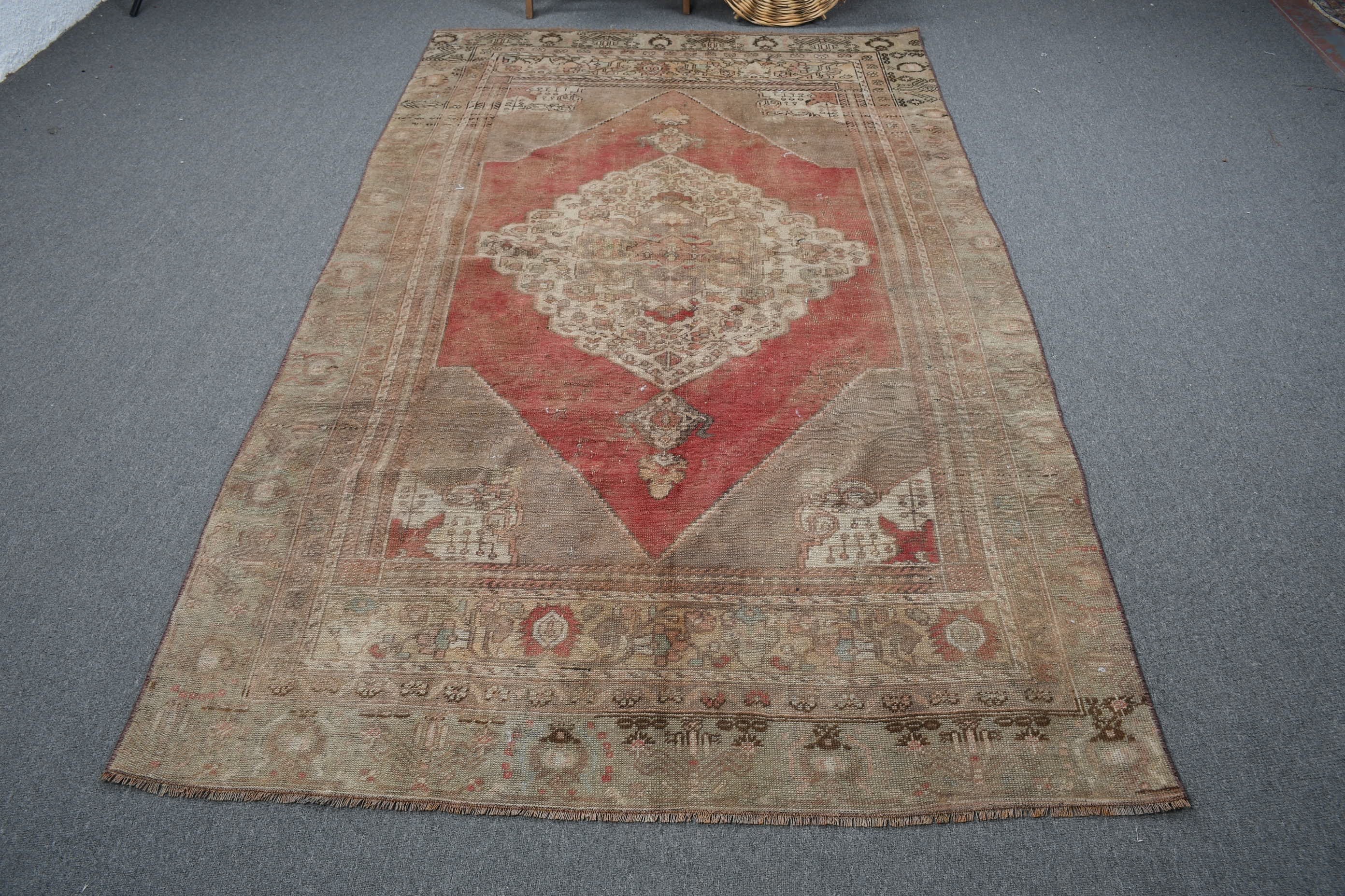 Salon Halısı, Ev Dekor Halısı, Soğuk Halı, 4.9x8.4 ft Büyük Halı, Oturma Odası Halısı, Kahverengi Ev Dekor Halısı, Türk Halısı, Özel Halılar, Vintage Halı