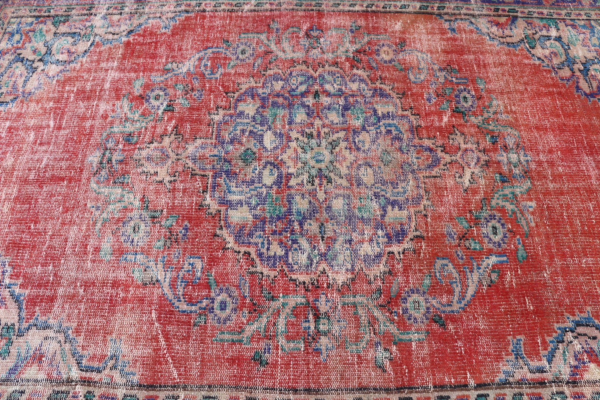 Anadolu Halısı, Vintage Halılar, 5.1x7.9 ft Büyük Halı, Salon Halısı, Yatak Odası Halıları, Soğuk Halı, Kırmızı Antika Halı, Yatak Odası Halısı, Türk Halısı