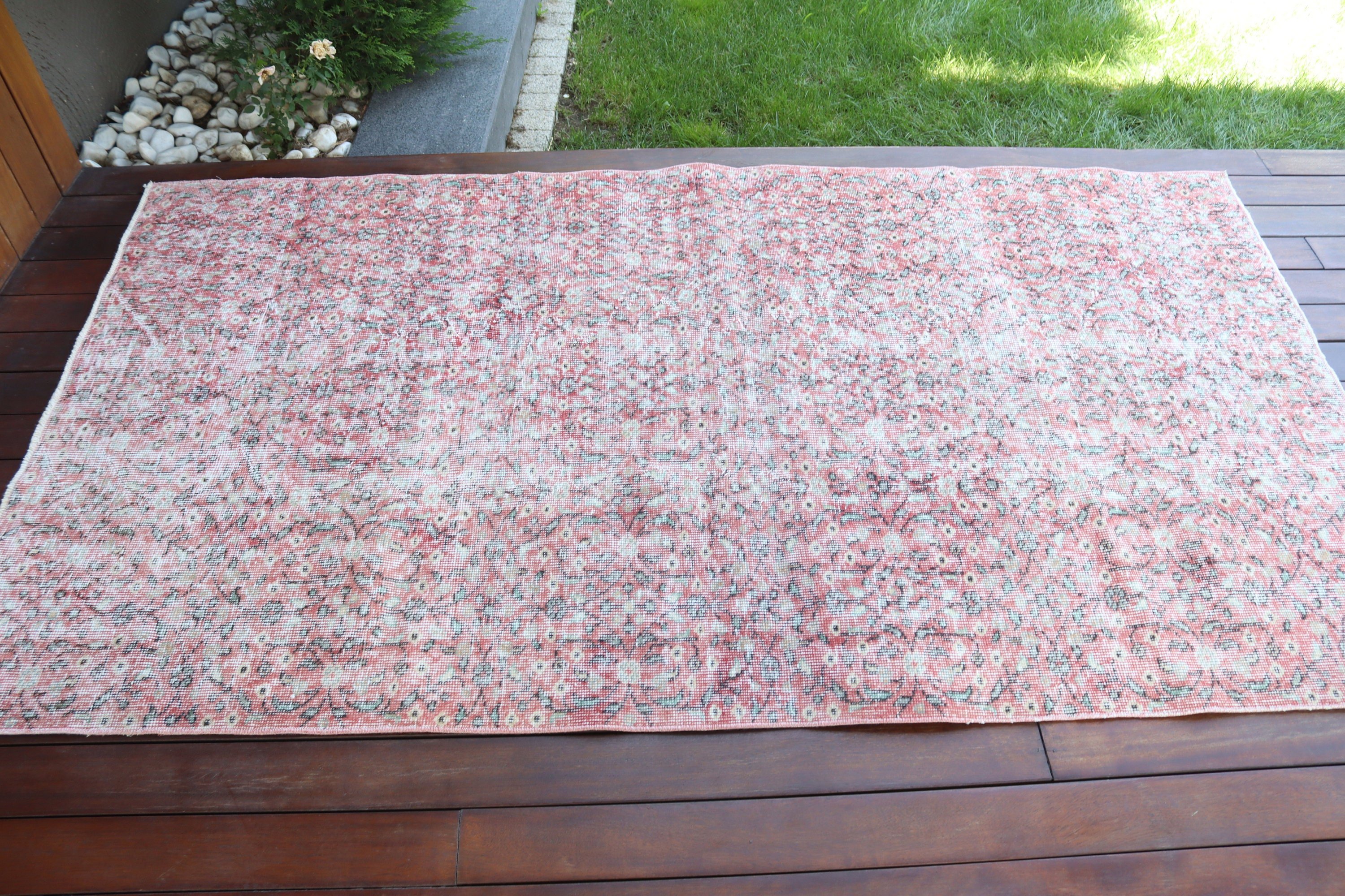 Neutral Rug, Bedroom Rugs, Red Cool Rug, Nursery Rugs, 3.7x6.8 ft Area Rugs, Turkish Rug, Boho Area Rug Rugs, Vintage Rugs