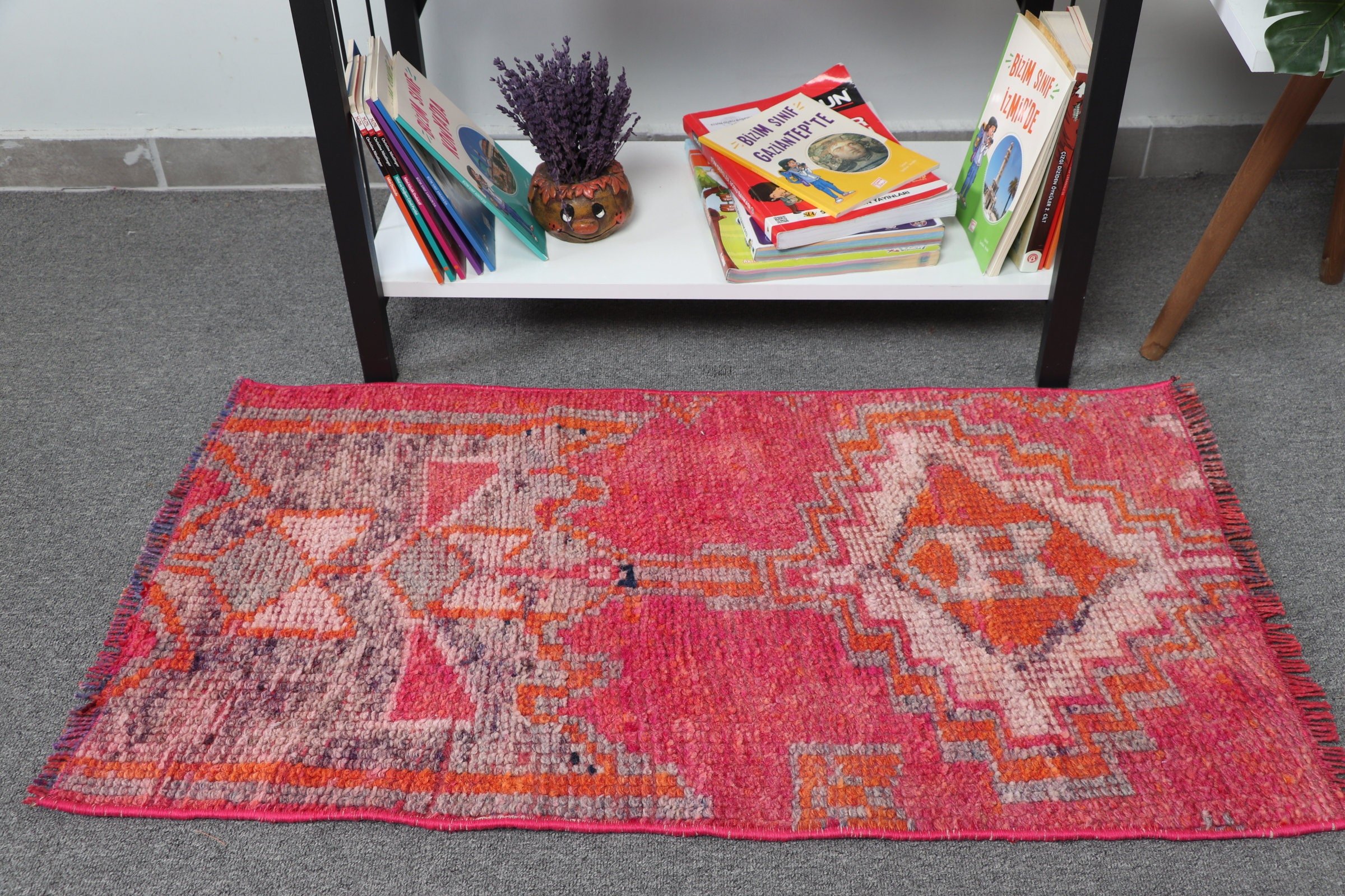 Vintage Rug, Anatolian Rug, Moroccan Rug, Bathroom Rug, Pink Floor Rug, Pastel Rugs, 1.7x3.1 ft Small Rugs, Wall Hanging Rug, Turkish Rug