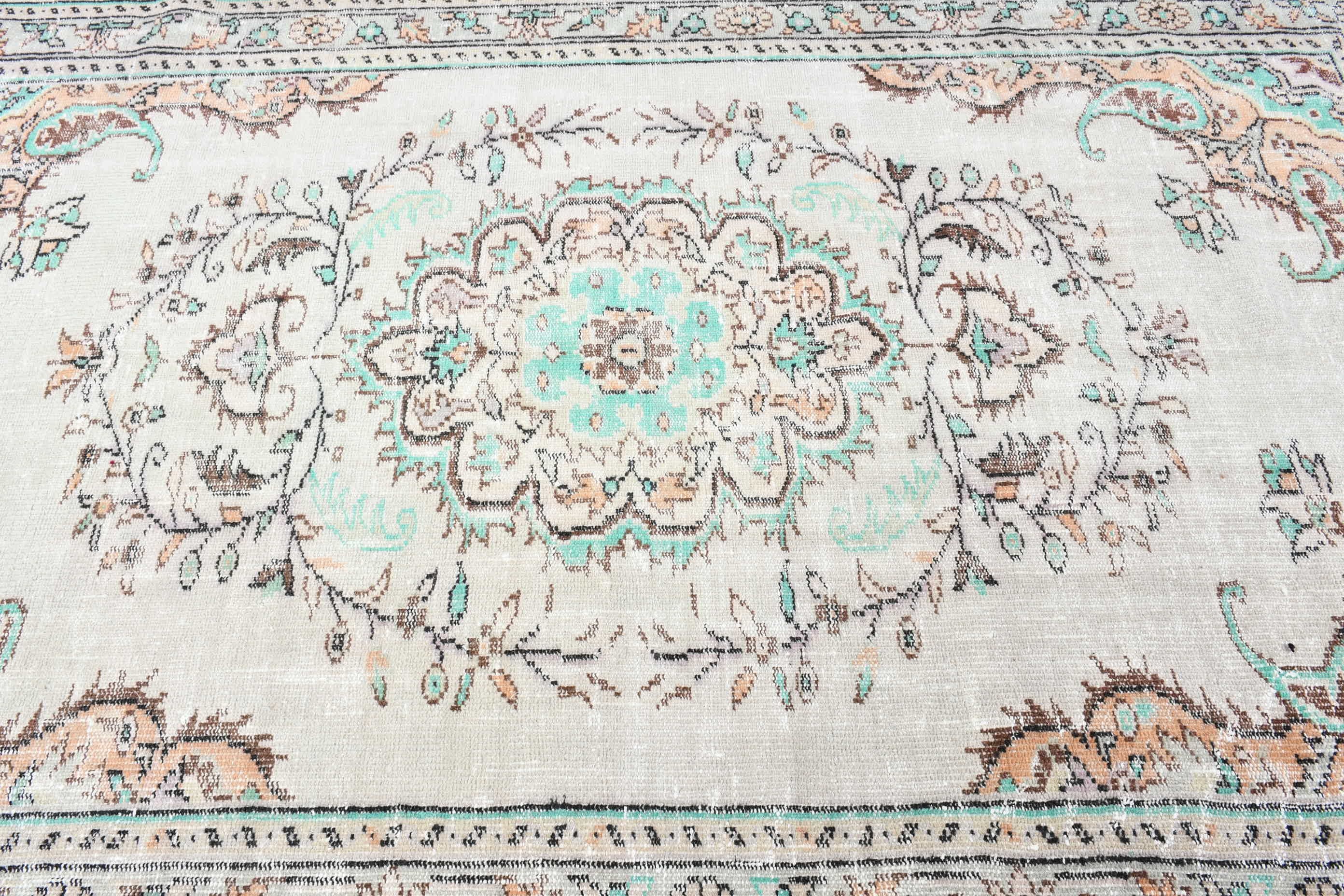 Türk Halısı, Salon Halıları, Yemek Odası Halıları, Oushak Halısı, Yatak Odası Halısı, 5.8x9 ft Büyük Halılar, Vintage Halı, Bej Fas Halısı, Mutfak Halısı