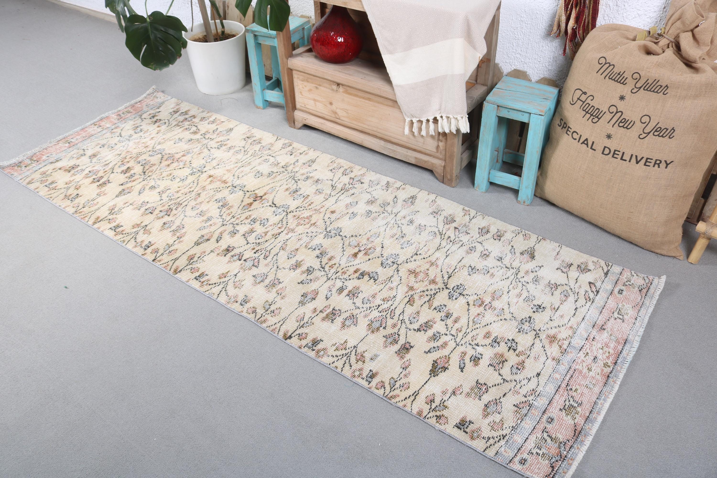 Beni Ourain Runner Rugs, Beige Modern Rug, Statement Rugs, 2.6x7.5 ft Runner Rug, Long Runner Rug, Bedroom Rugs, Vintage Rugs, Turkish Rugs