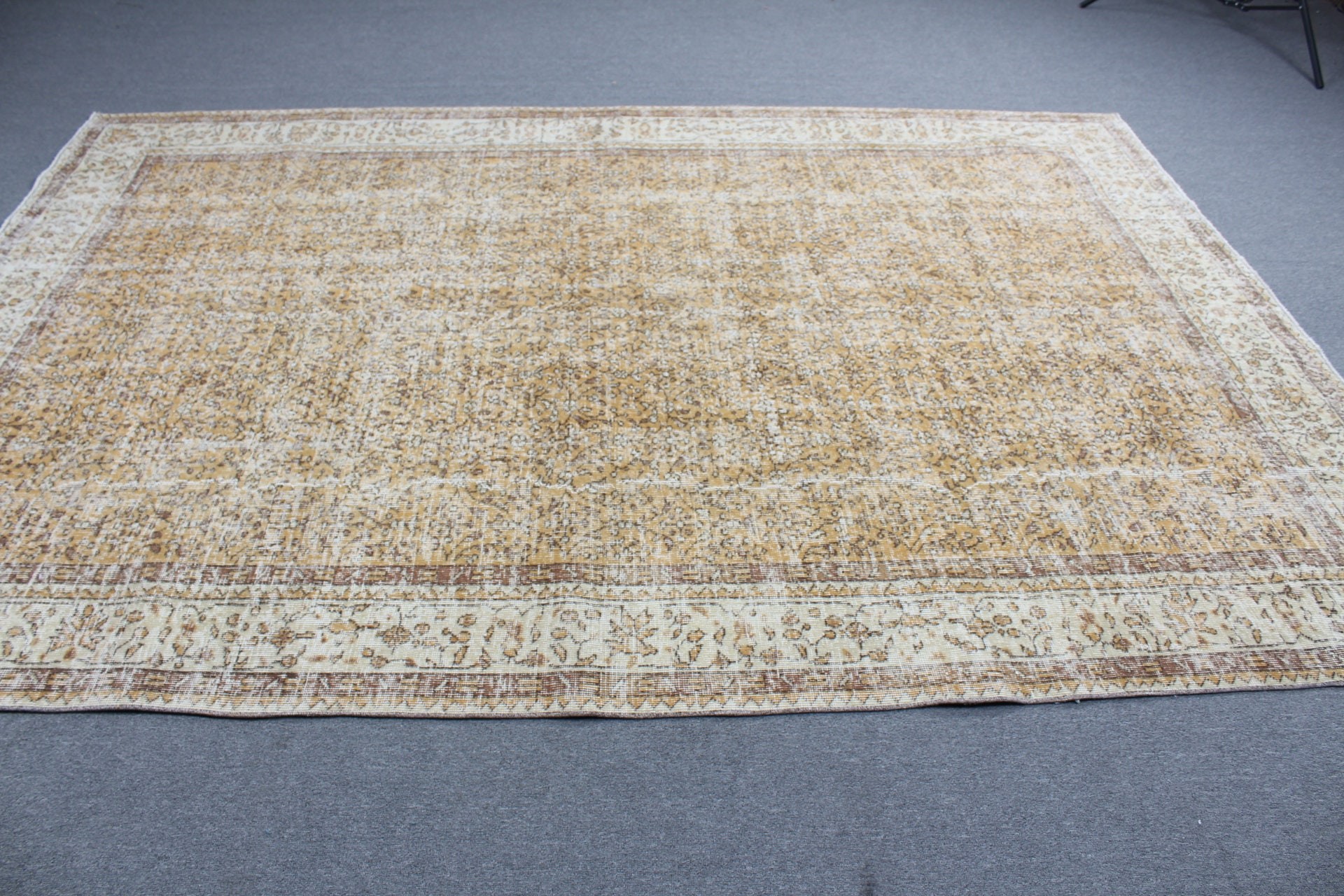 Ev Dekor Halısı, Turuncu Antika Halı, Yatak Odası Halısı, Türk Halıları, Mutfak Halısı, Oturma Odası Halıları, Retro Halı, 6.8x9.9 ft Büyük Halı, Vintage Halılar