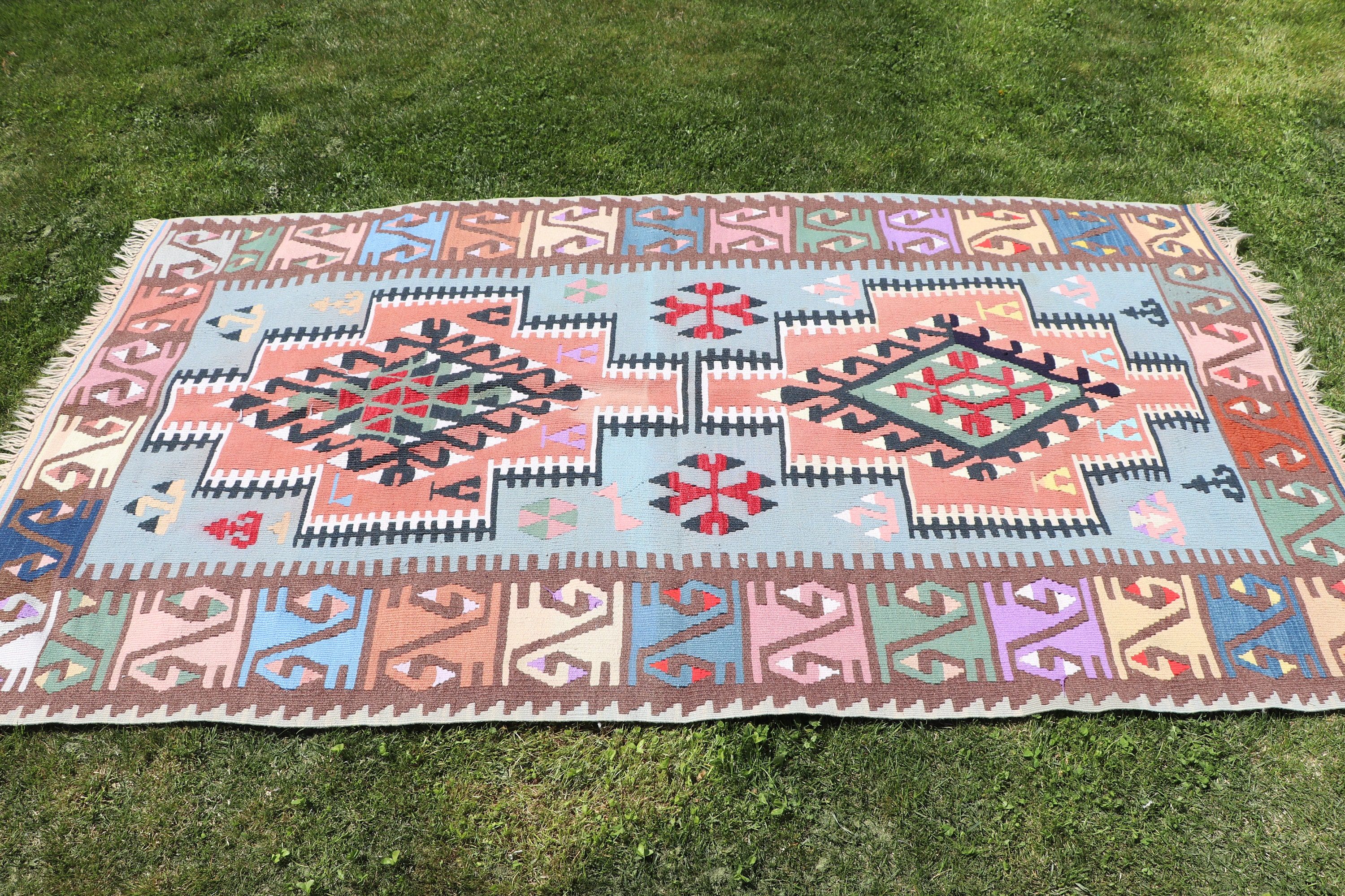 İç Mekan Halıları, 4.1x7.2 ft Alan Halıları, Mavi Boho Halıları, Türk Halıları, Kilim, Vintage Halılar, Fas Halıları, Mutfak Halısı, Yemek Odası Halıları