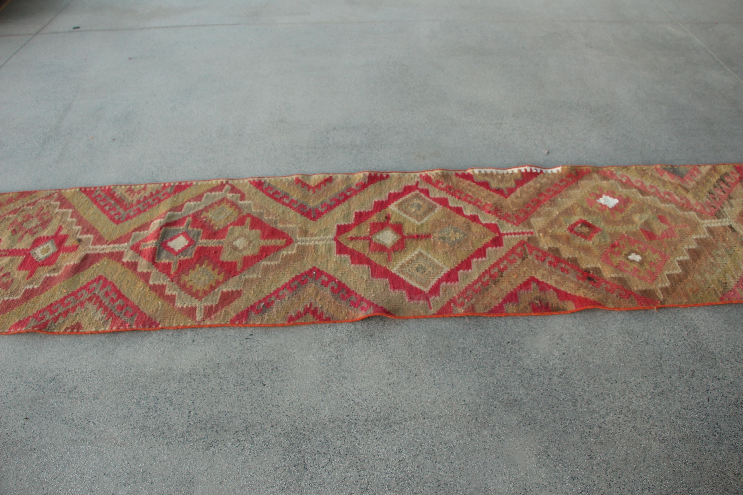 Kabile Halısı, Merdiven Halısı, Mutfak Halıları, Pembe Yün Halılar, Yer Halıları, Kilim, Türk Halıları, Vintage Halı, Merdiven Halıları, 2.4x10 ft Yolluk Halısı