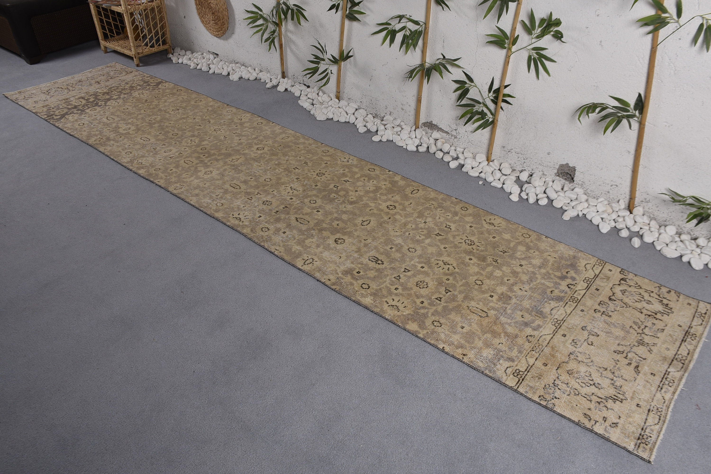 2.4x12.6 ft Runner Rugs, Hallway Rugs, Beige Moroccan Rugs, Vintage Runner Rugs, Handwoven Rug, Turkish Rugs, Vintage Rug, Neutral Rug