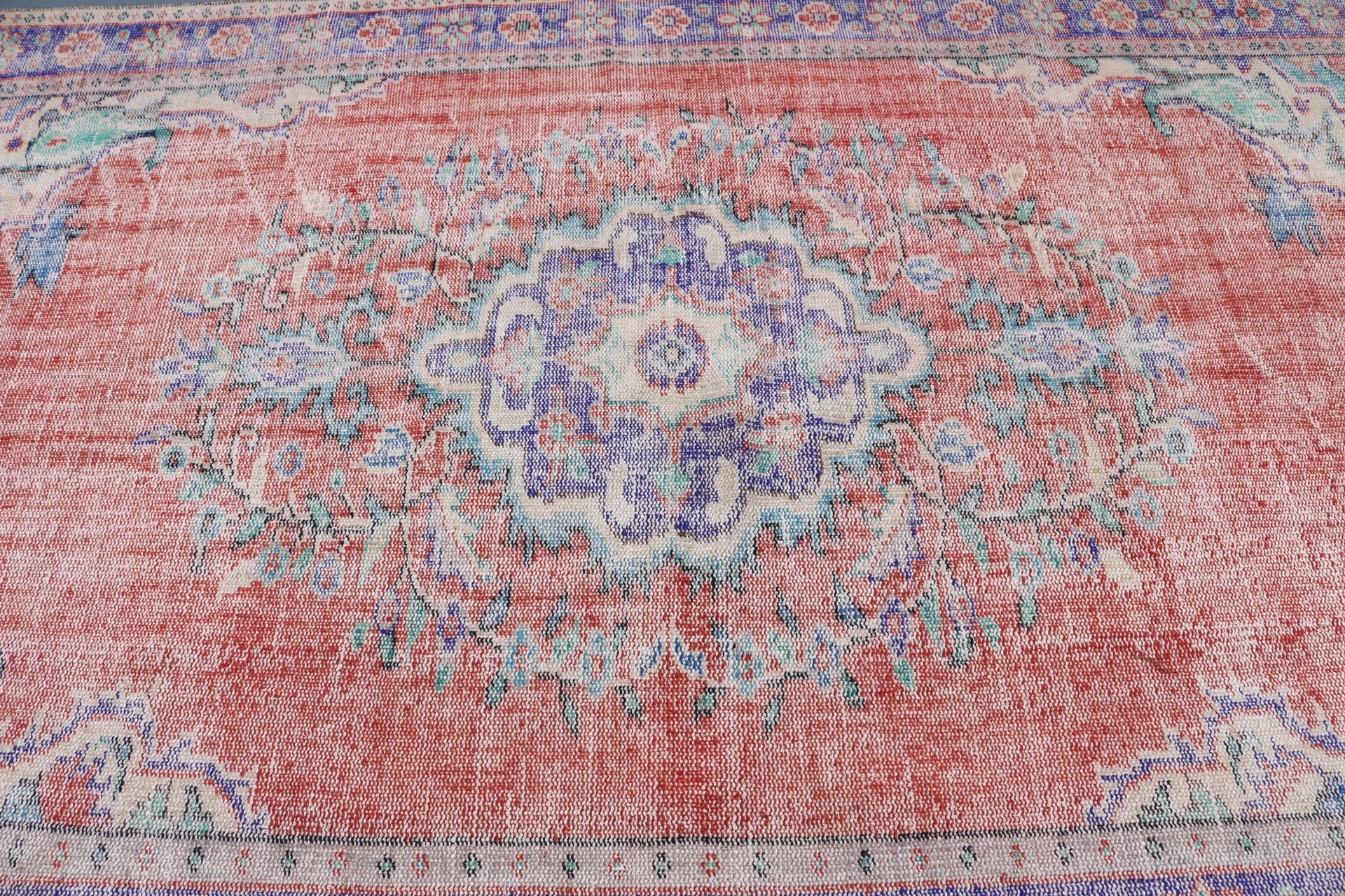 Ev Dekorasyonu Halısı, Vintage Halı, Yemek Odası Halıları, Anadolu Halısı, Türk Halısı, 5.6x9.4 ft Büyük Halılar, Yurt Halısı, Salon Halısı, Turuncu Oryantal Halı