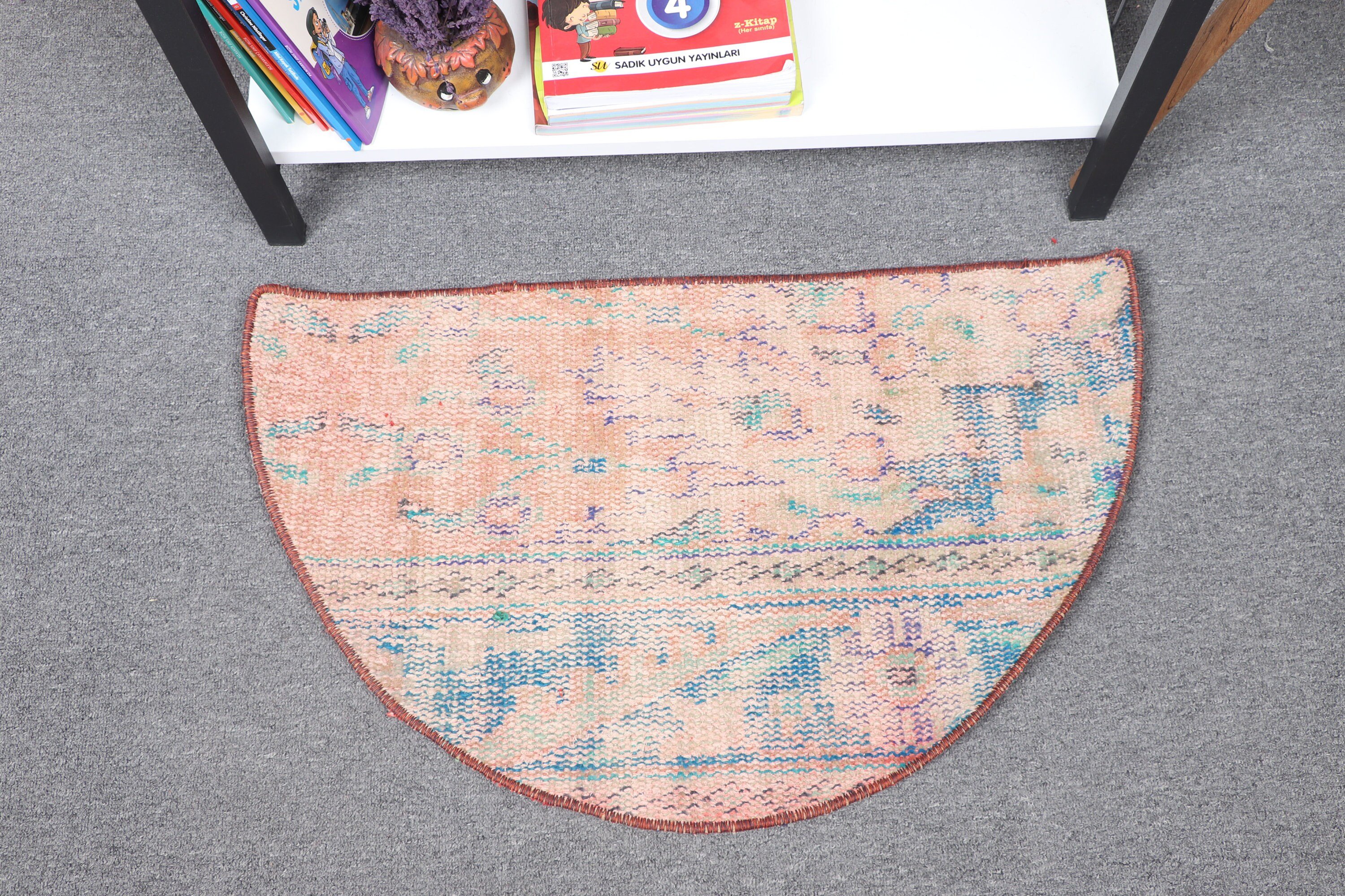 Turkish Rug, Bath Rugs, Office Rug, Pink Oushak Rugs, Bedroom Rug, Vintage Rug, Wall Hanging Rugs, Anatolian Rug, 2.4x1.5 ft Small Rugs