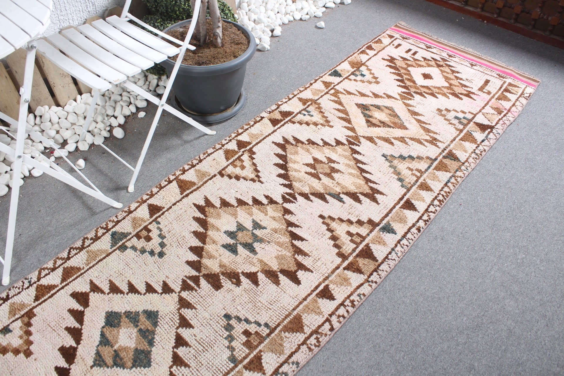 2.8x12.5 ft Runner Halılar, Bej Antika Halılar, Vintage Halı, Merdiven Halısı, Türk Halıları, Eski Halı, Sanat Halısı, Yün Halı, Merdiven Halıları, Oryantal Halı