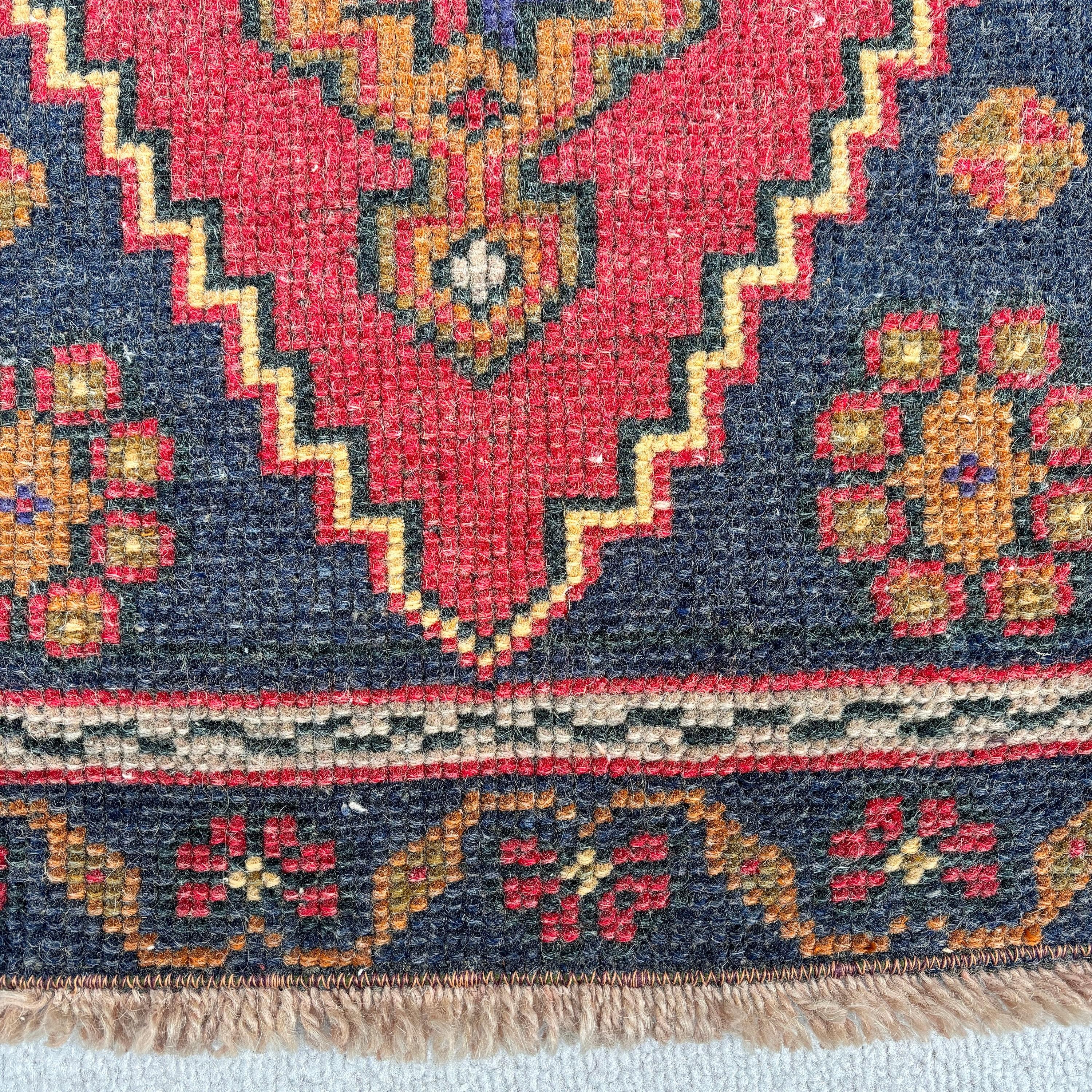 Vintage Rug, 1.8x3.4 ft Small Rugs, Oriental Rugs, Turkish Rug, Kitchen Rugs, Door Mat Rugs, Red Moroccan Rug, Statement Rug, Outdoor Rugs