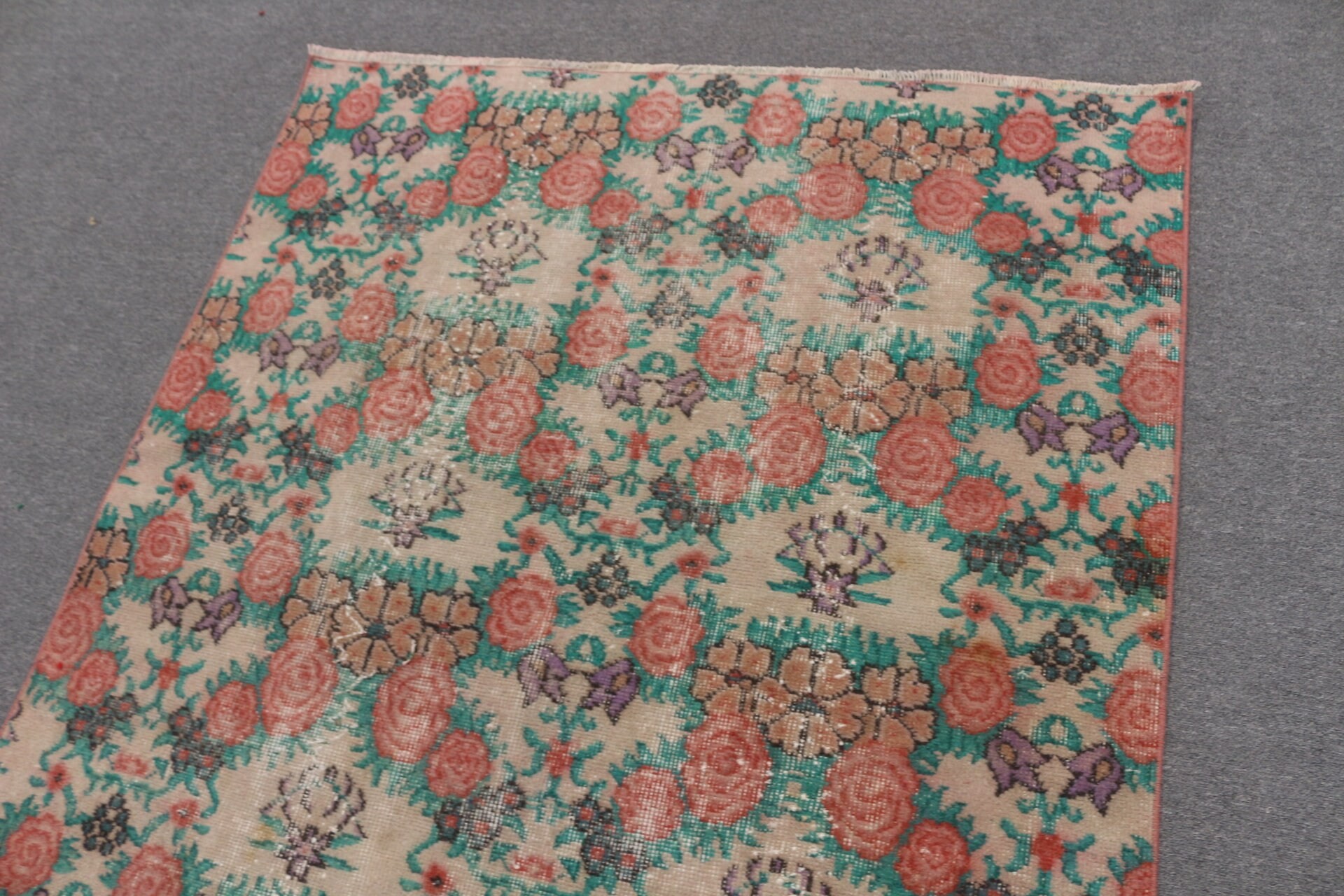 Vintage Halı, Türk Halısı, Oturma Odası Halıları, 4,5x8,4 ft Alan Halısı, Yatak Odası Halısı, Oryantal Halılar, Parlak Halı, Kırmızı Fas Halısı