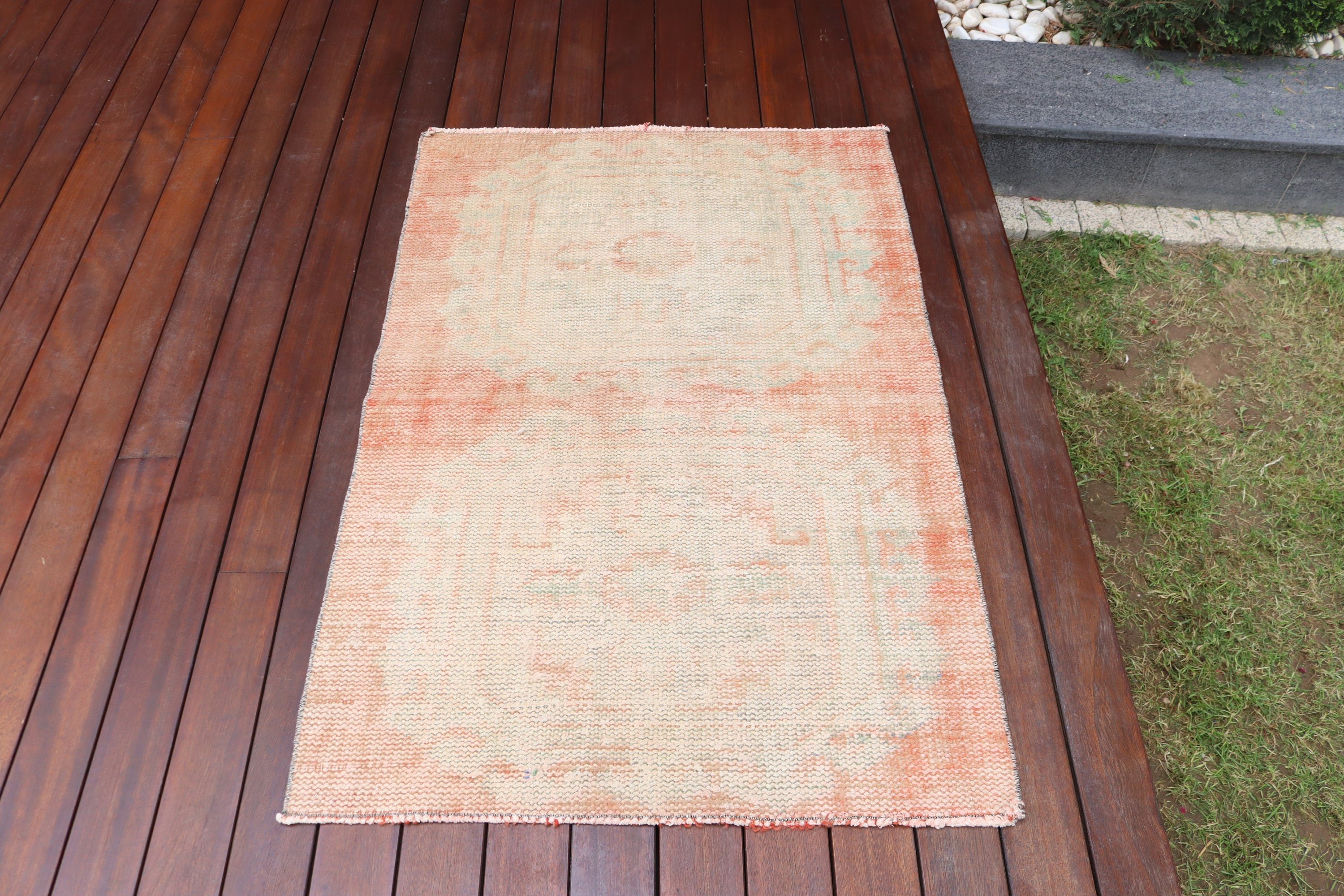 Vintage Rugs, 2.7x3.9 ft Small Rugs, Aesthetic Rugs, Statement Rugs, Small Vintage Rugs, Orange Bedroom Rug, Turkish Rug, Home Decor Rugs