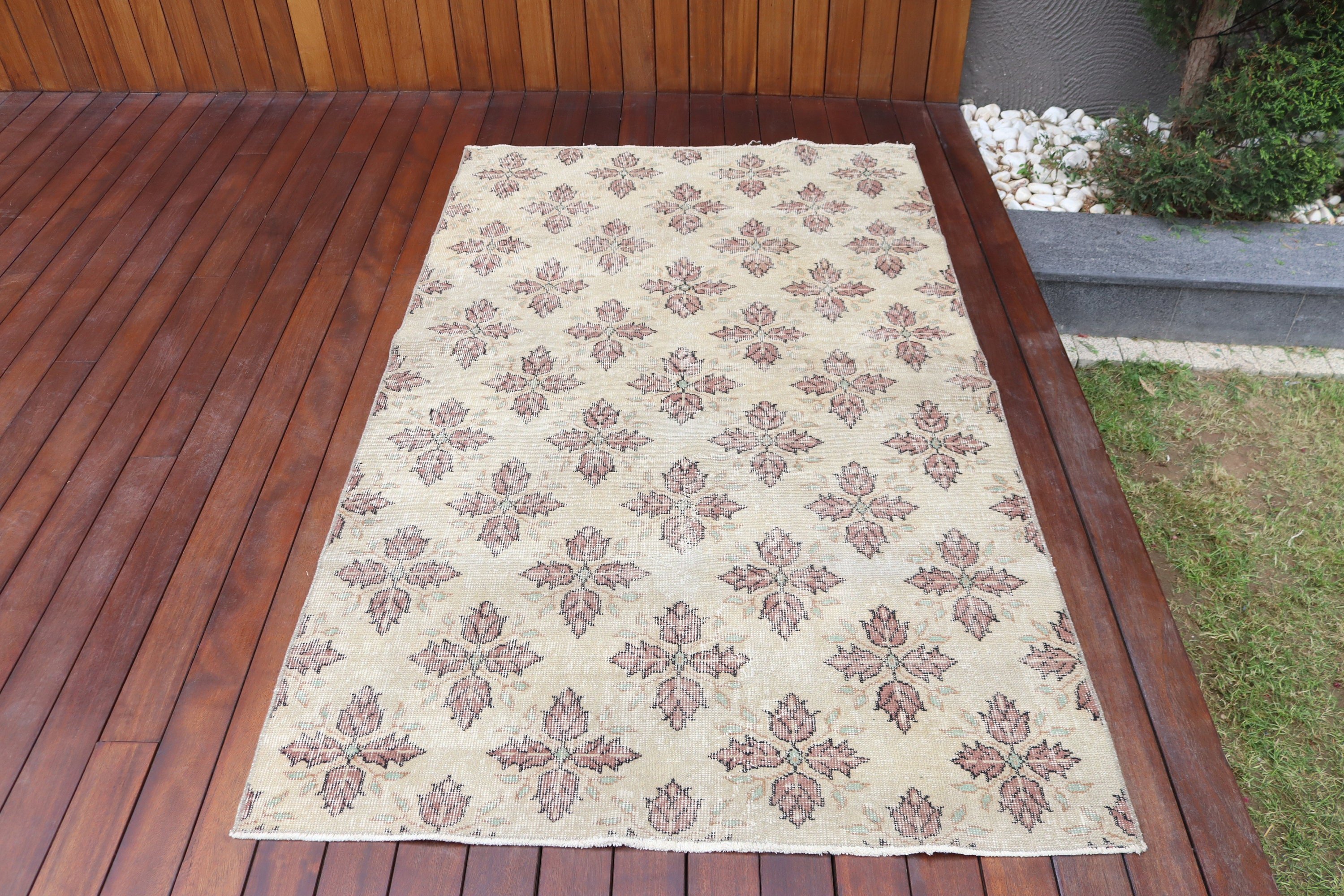 Vintage Halı, Merdiven Halıları, Oushak Halıları, 3,8x13,1 ft Runner Halıları, Bej Fas Halıları, Türk Halısı, Vintage Runner Halısı, Bildiri Halısı