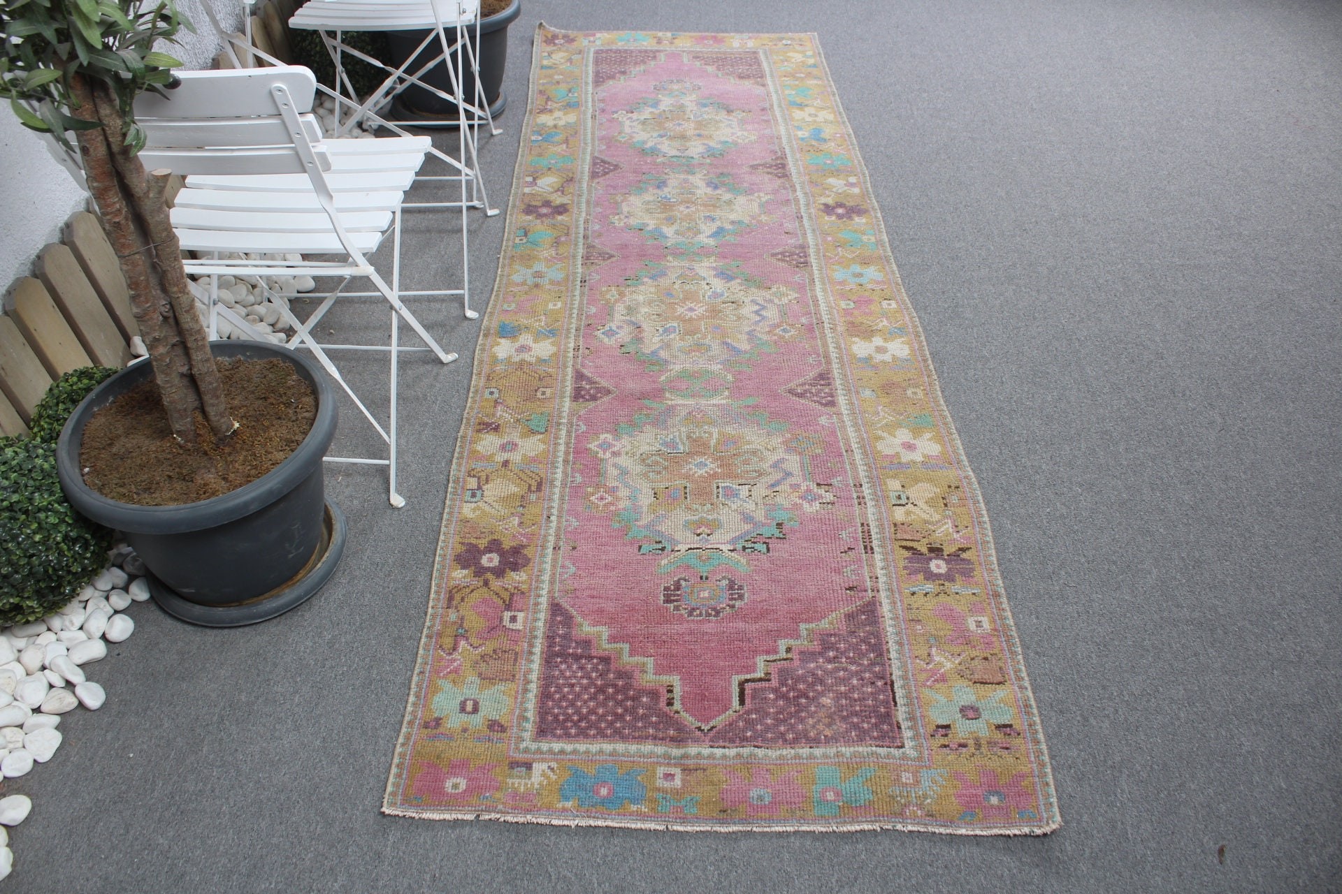 Türk Halısı, Koridor Halısı, Anadolu Halıları, Merdiven Halıları, Mor Havalı Halılar, Vintage Halı, Antika Halılar, Merdiven Halıları, 3,1x9,2 ft Koşucu Halısı