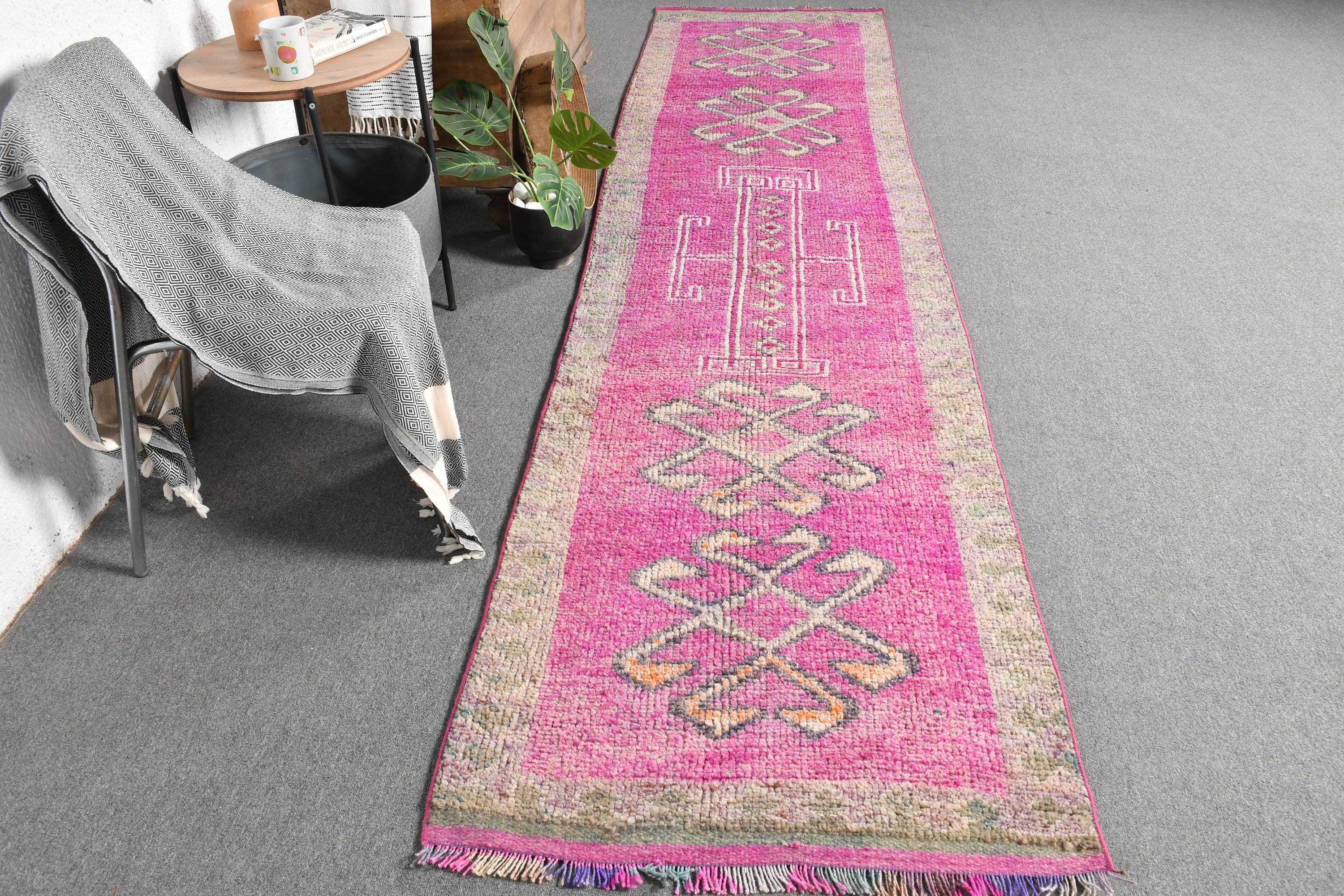 Bedroom Rug, Vintage Rugs, Purple Bedroom Rugs, Kitchen Rug, Floor Rugs, 2.8x11.9 ft Runner Rug, Muted Rugs, Turkish Rug, Rugs for Stair