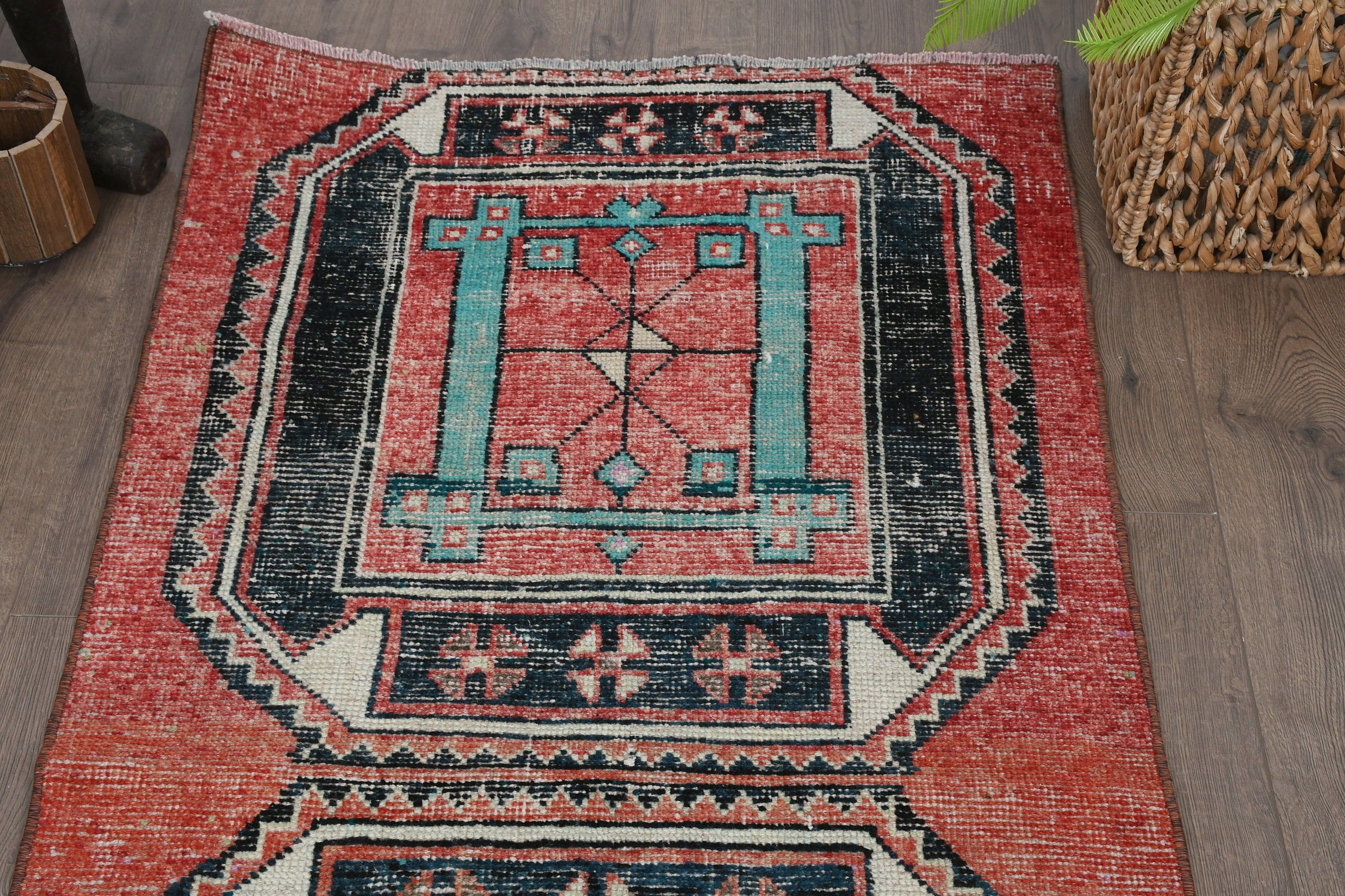 Vintage Rugs, Red Home Decor Rug, Antique Rug, Bedroom Rugs, Kitchen Rugs, 2.9x8.1 ft Runner Rug, Rugs for Corridor, Art Rugs, Turkish Rugs