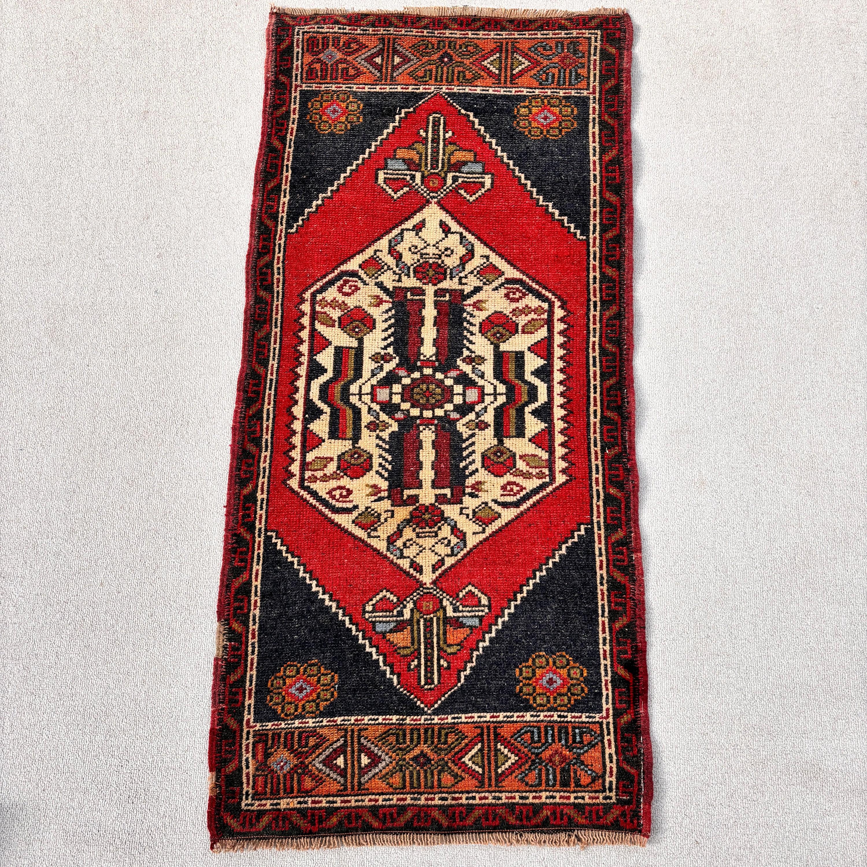 Kitchen Rug, Bedroom Rugs, Red Handwoven Rugs, Turkish Rug, 2x4.2 ft Small Rugs, Anatolian Rug, Exotic Rugs, Vintage Rugs, Handwoven Rugs