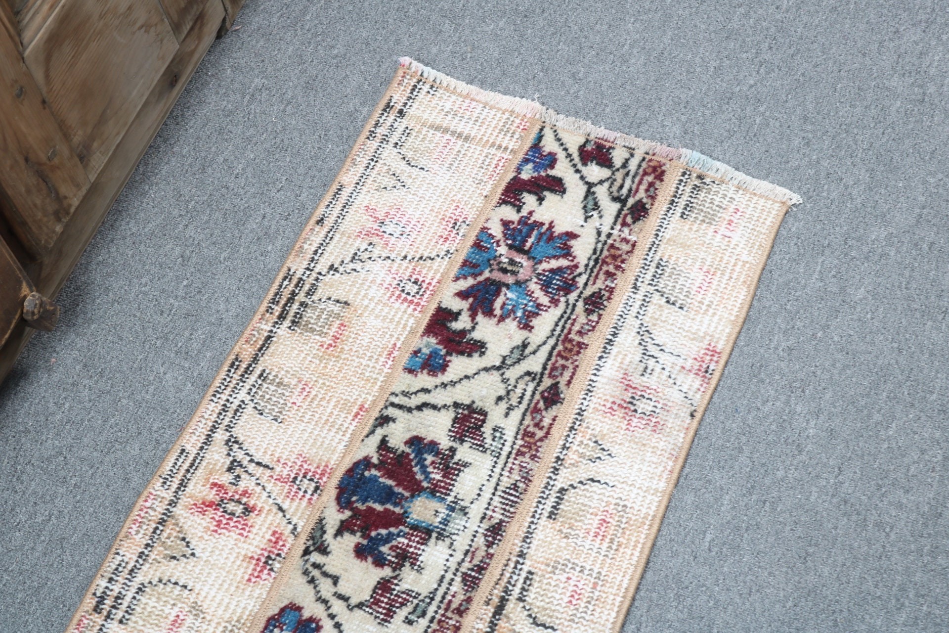 Floor Rug, 1.4x2.6 ft Small Rugs, Anatolian Rug, Bathroom Rug, Vintage Rugs, Turkish Rug, Beige Home Decor Rugs, Handmade Rug, Nursery Rugs