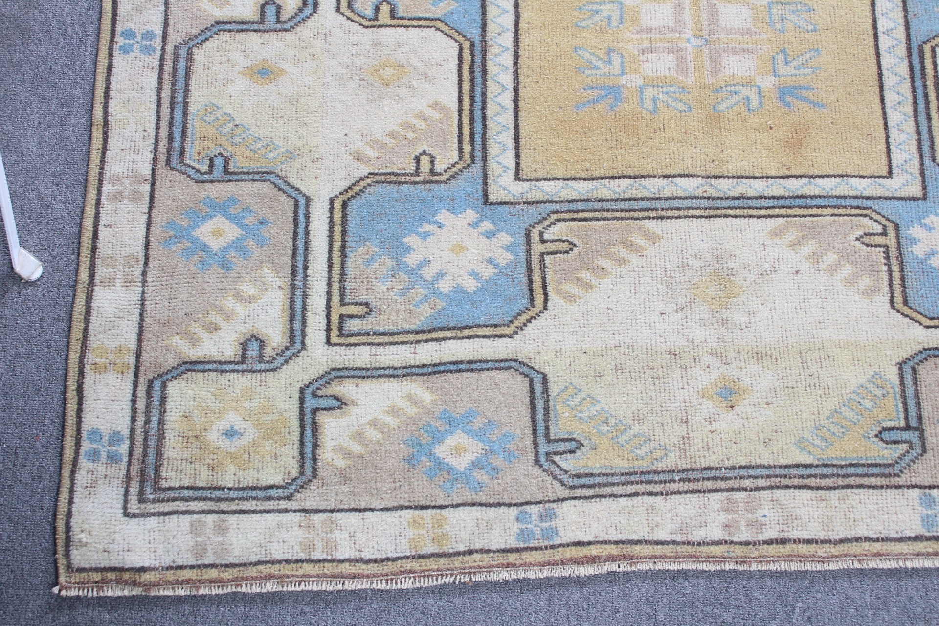 Vintage Rug, Living Room Rug, Art Rug, Home Decor Rug, Dining Room Rug, Oushak Rugs, Turkish Rug, Yellow  4x6.4 ft Area Rug