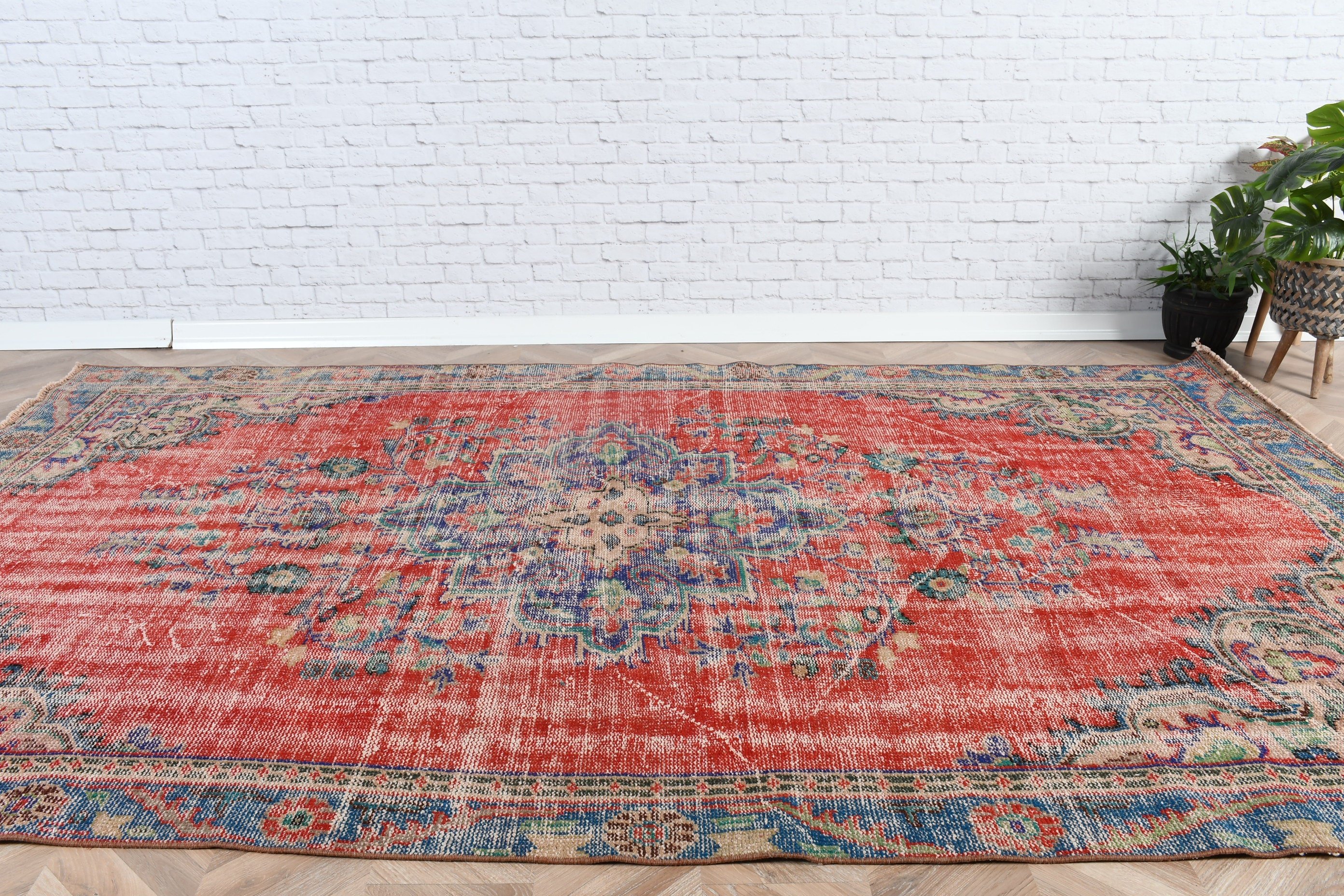 Artistic Rugs, Salon Rugs, Geometric Rug, Vintage Rugs, Turkish Rug, Bedroom Rug, Red Cool Rugs, 5.7x9.6 ft Large Rugs, Handwoven Rug